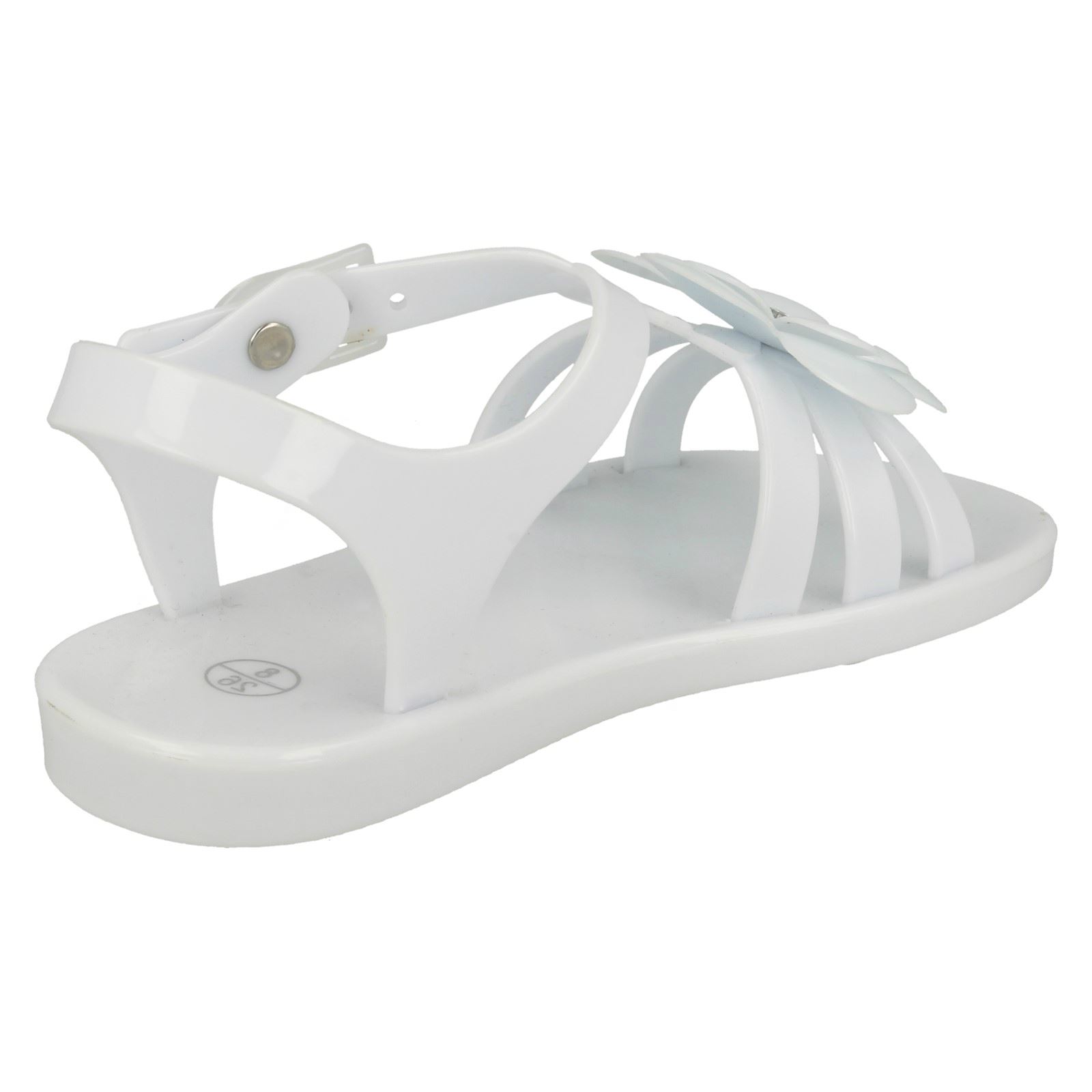 Girls Spot On Flat Strappy T Bar Flower Trim /'Sandal/'
