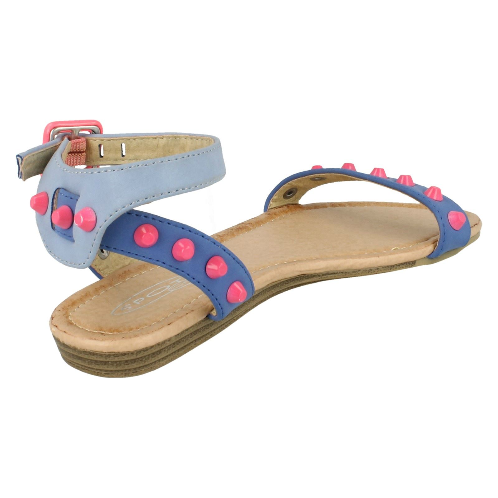 Girls Spot On Flat Sandal /'Ankle Strap/'