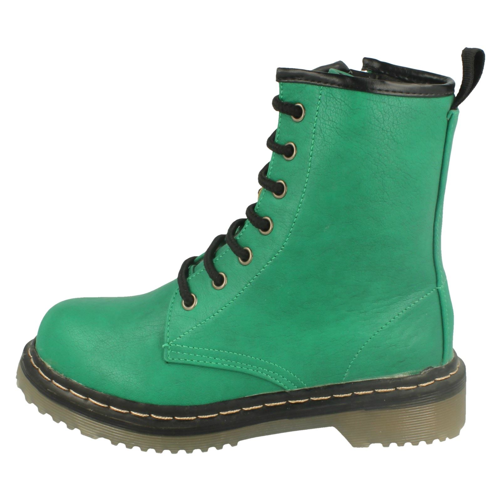 Girls Spot On Chunky Sole Zip Up Ankle Boots
