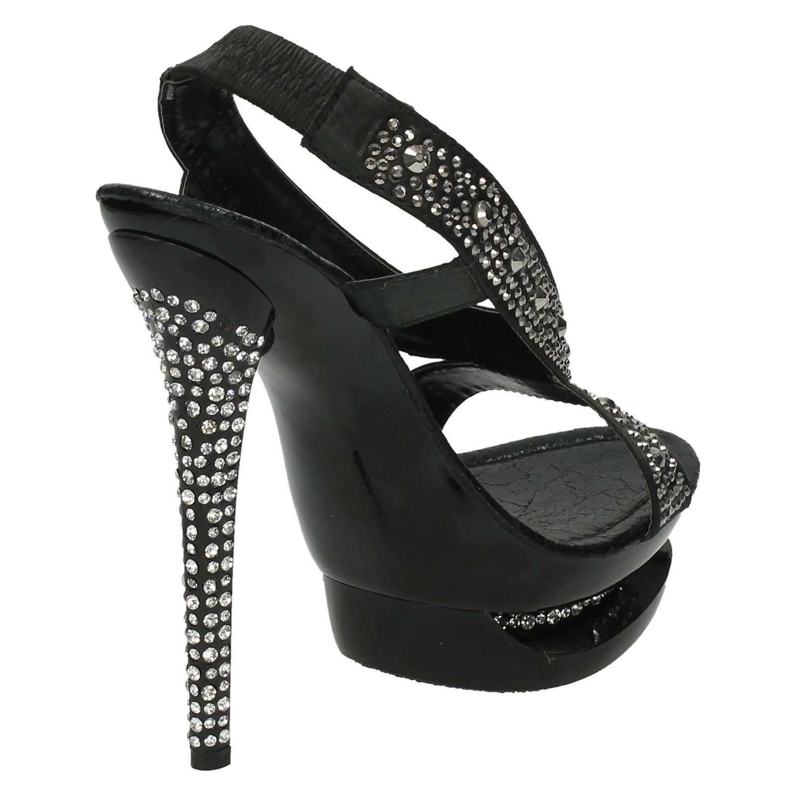 Ladies Spot On Diamante Platform /'Sandals/'