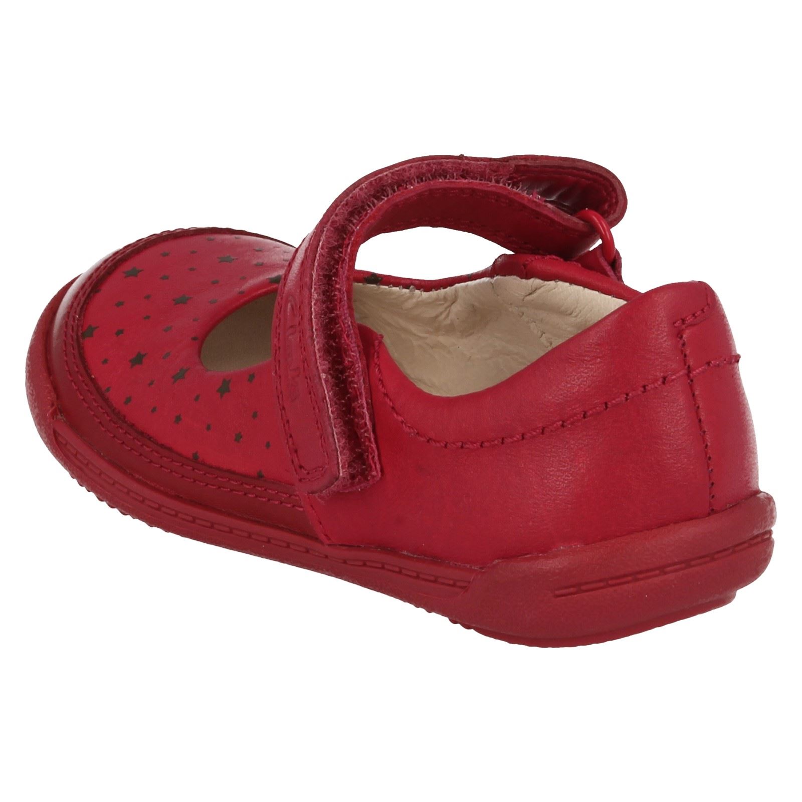 Infant Girls Clarks Riptape Flexible Soft Leather First Walking Shoes Softly Ida