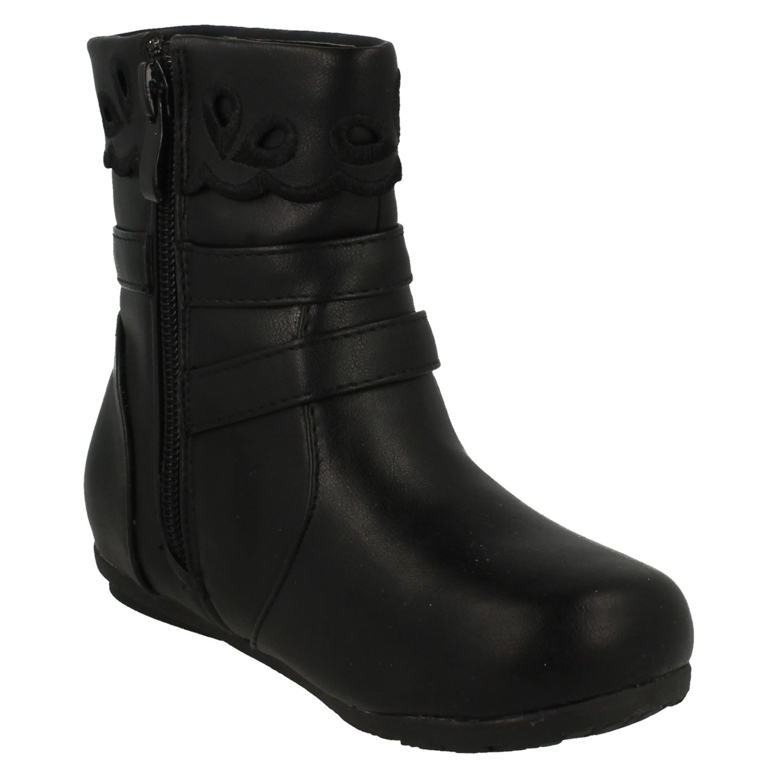 Girls Spot On Ankle Boots with Buckle Detail