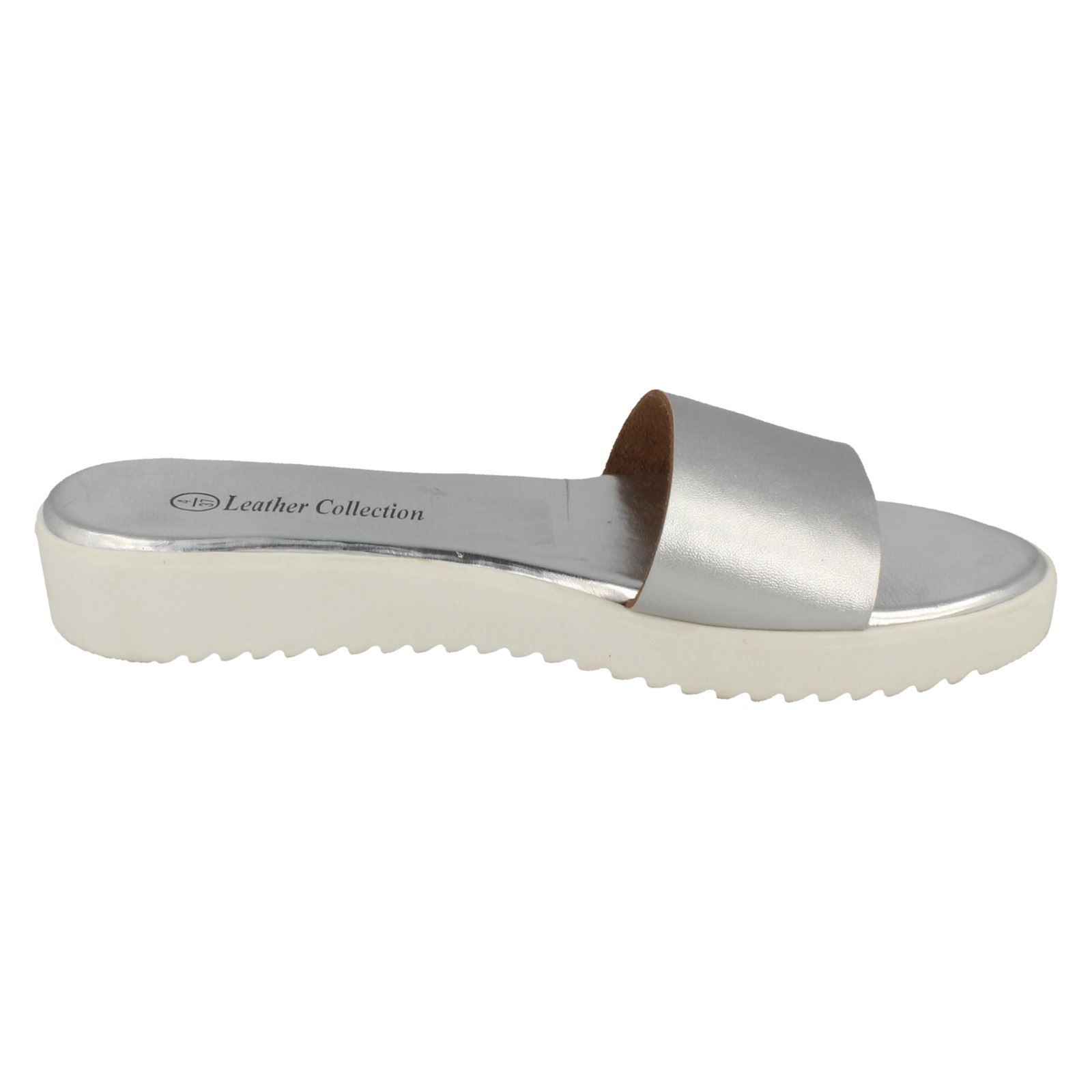 Ladies Leather Collection Casual Slip On Mules