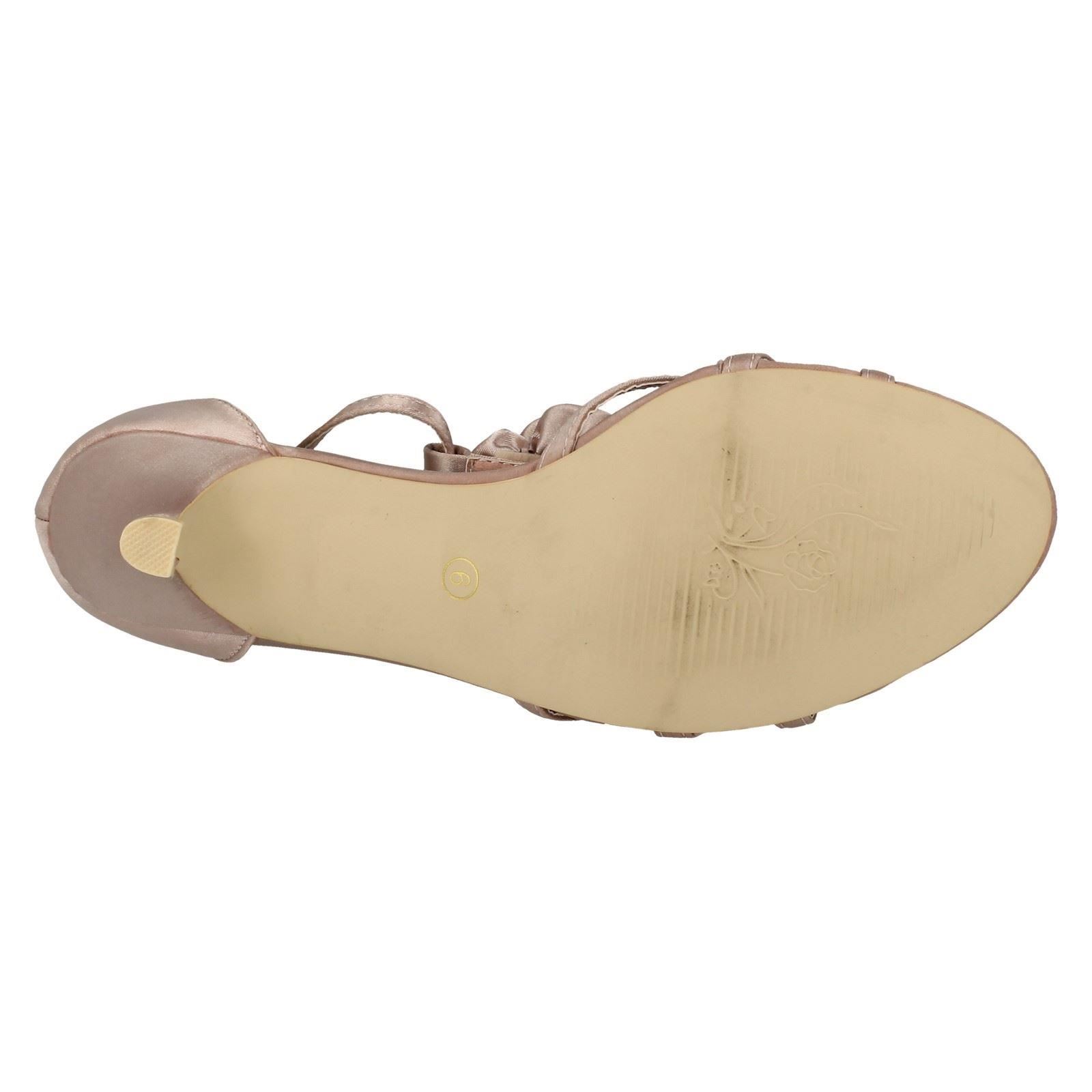 Ladies Anne Michelle Flower Detail Heeled Sandals