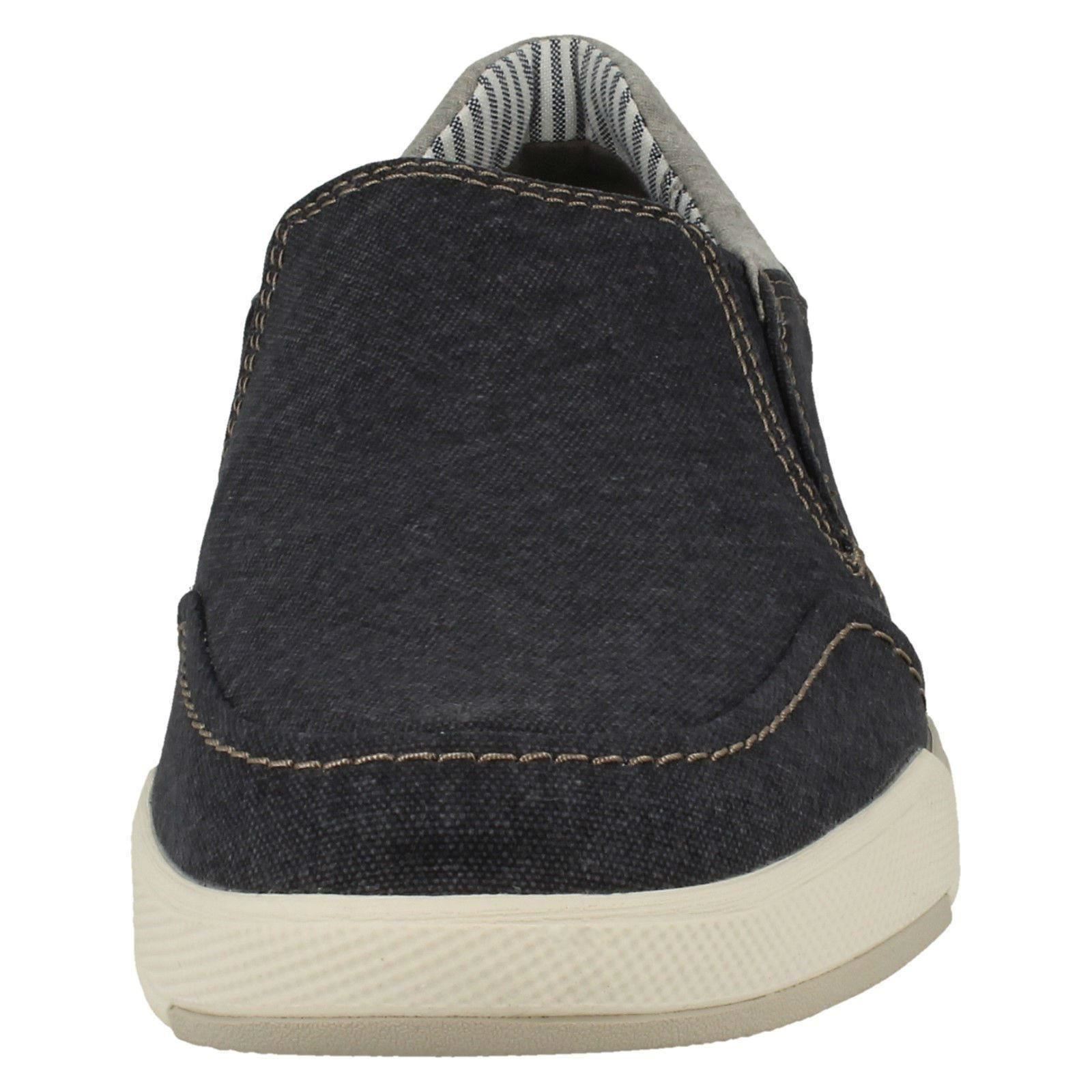 Mens Clarks Casual Canvas Shoes Step Isle Slip