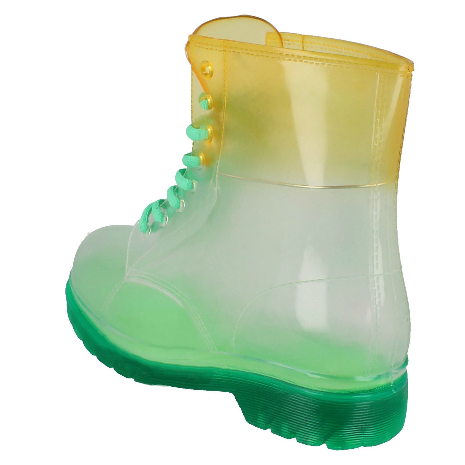 Ladies Spot On Gradiant Transparent Welly Boot