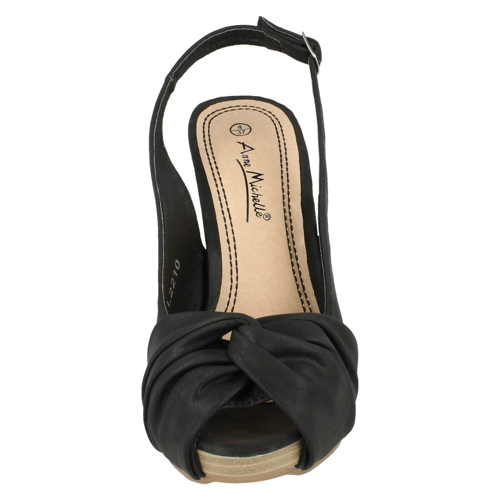 Ladies Anne Michelle Open Back Heeled *Sandals*