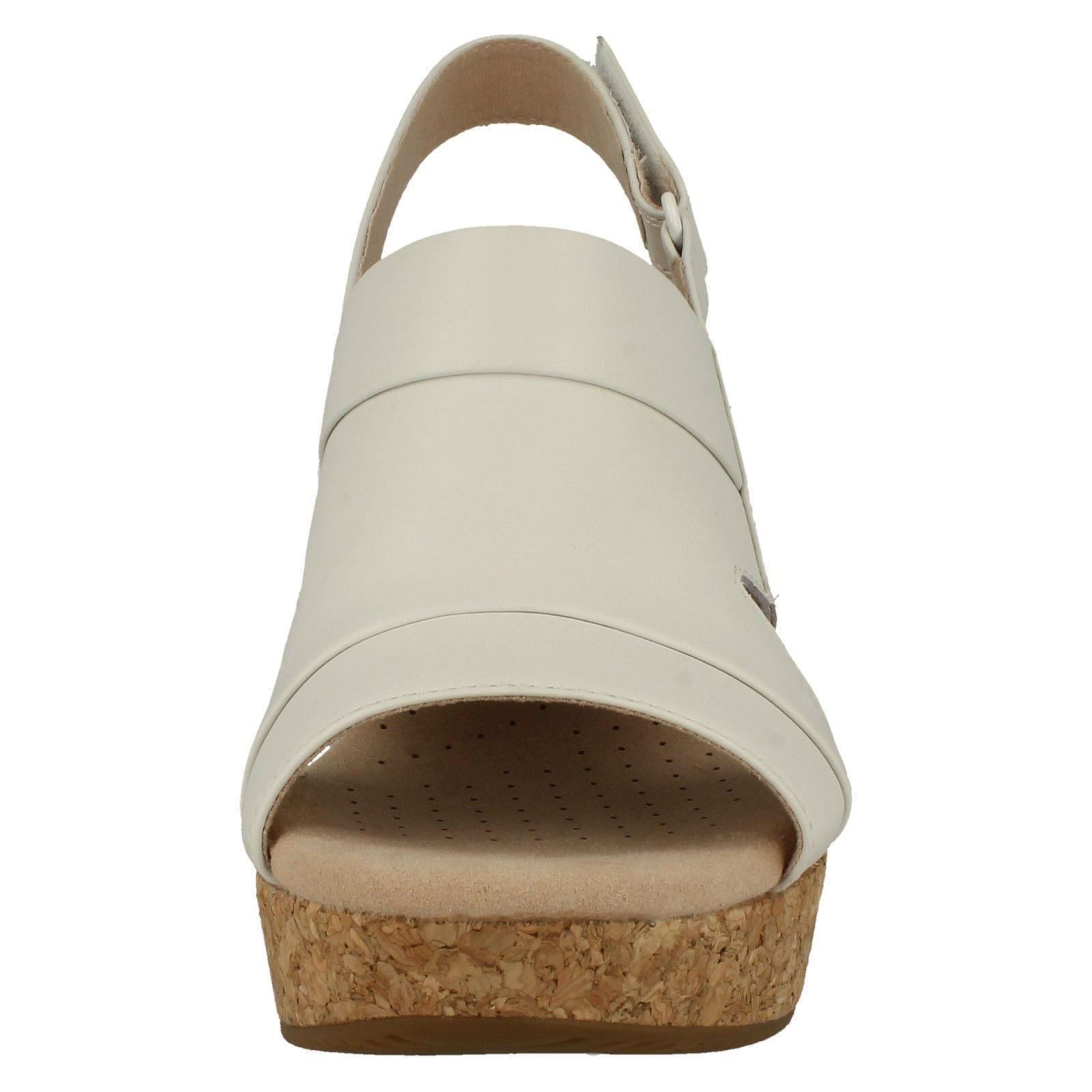 Ladies Clarks Wedge Heeled Sandals Annadel Ivory