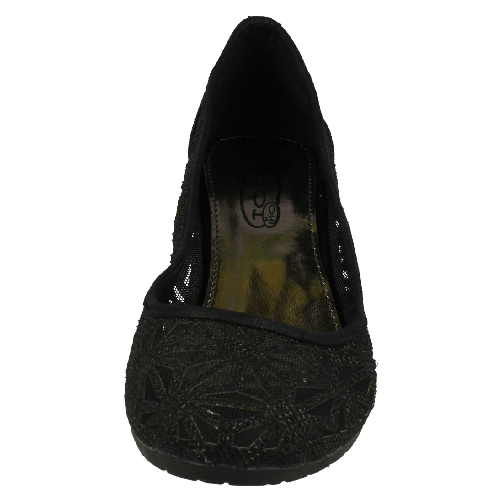 Ladies Spot On Meshed *Wedge Shoes*