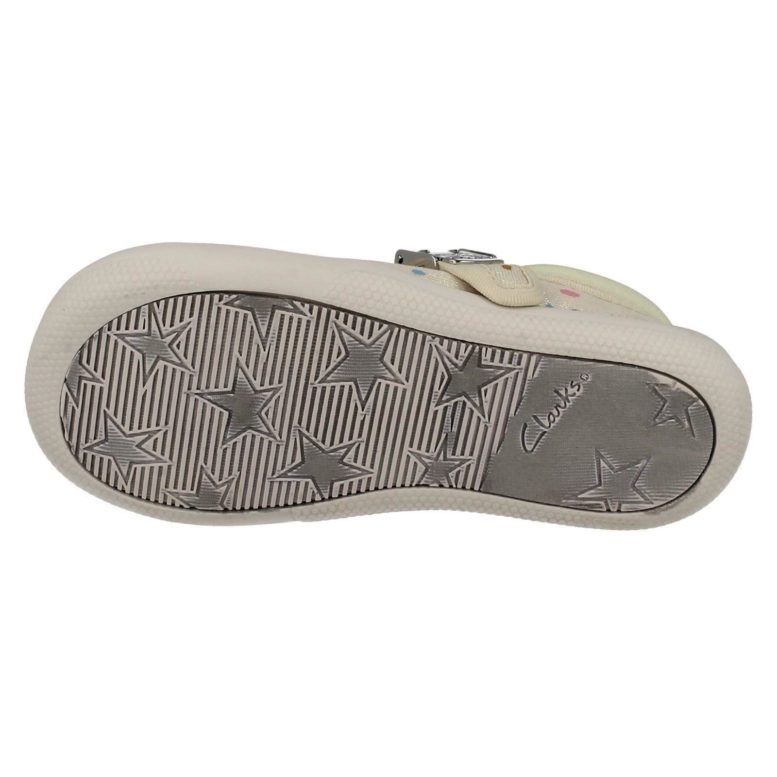 Girls Clarks Machine Washable T-Bar Doodles Briley Bow
