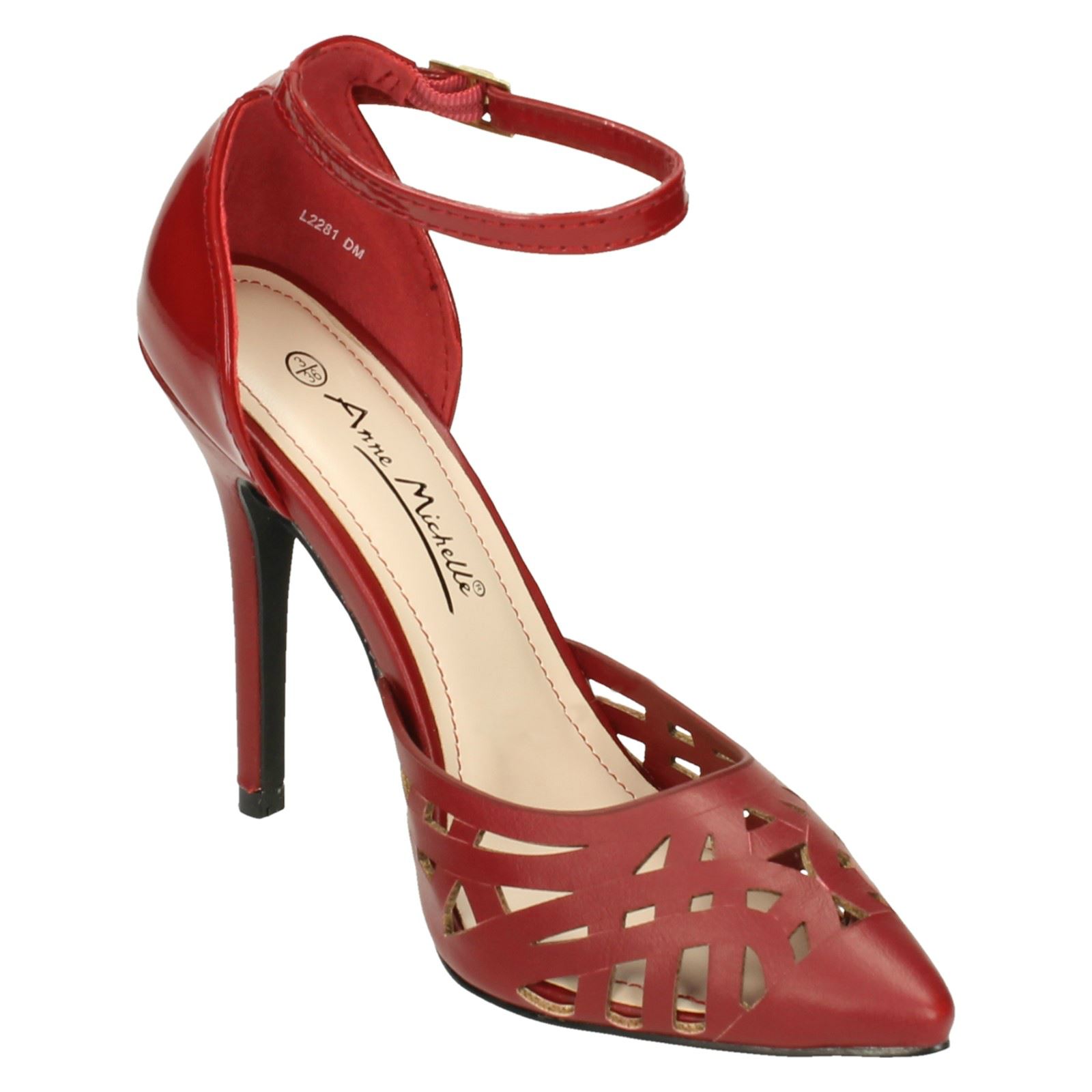 Ladies Anne Michelle Ankle Strap /'Court Shoes/'