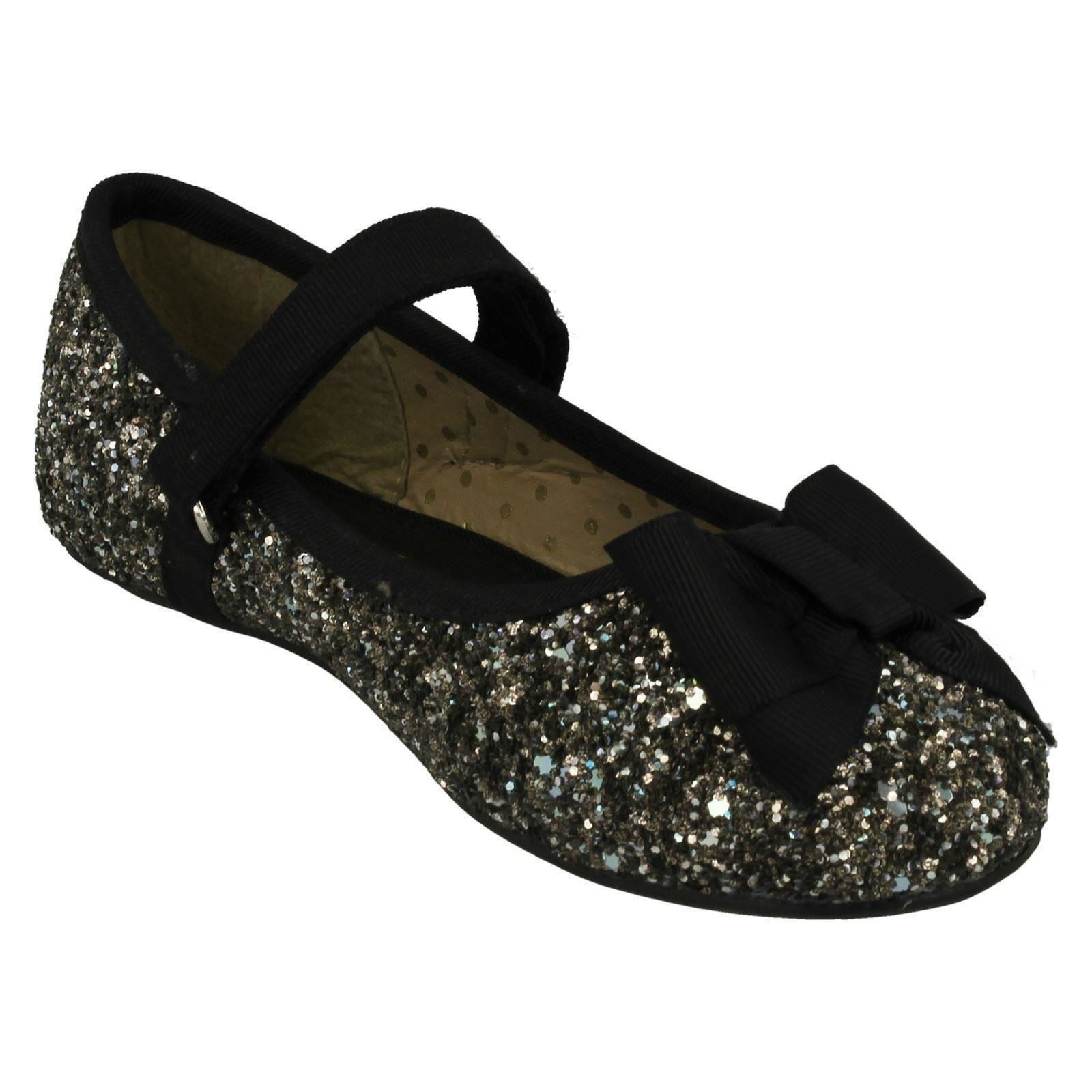 Girls Cutie Flat Glittery Party Shoes