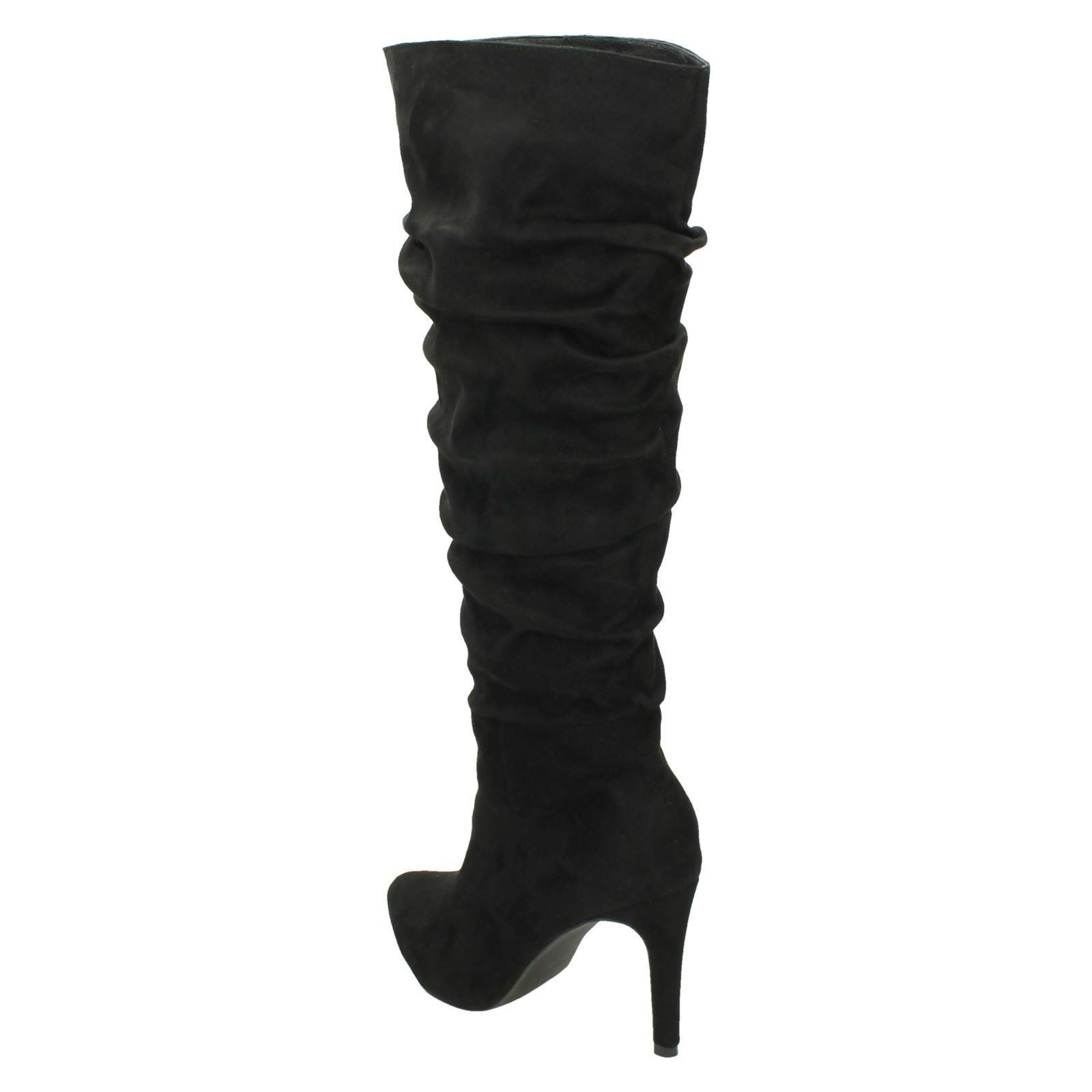 Ladies /'Spot On/' Slouch Leg Knee High Boots