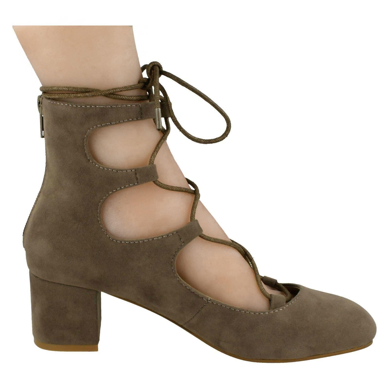 Ladies Spot On Stylish Block /'Heel Shoes/'