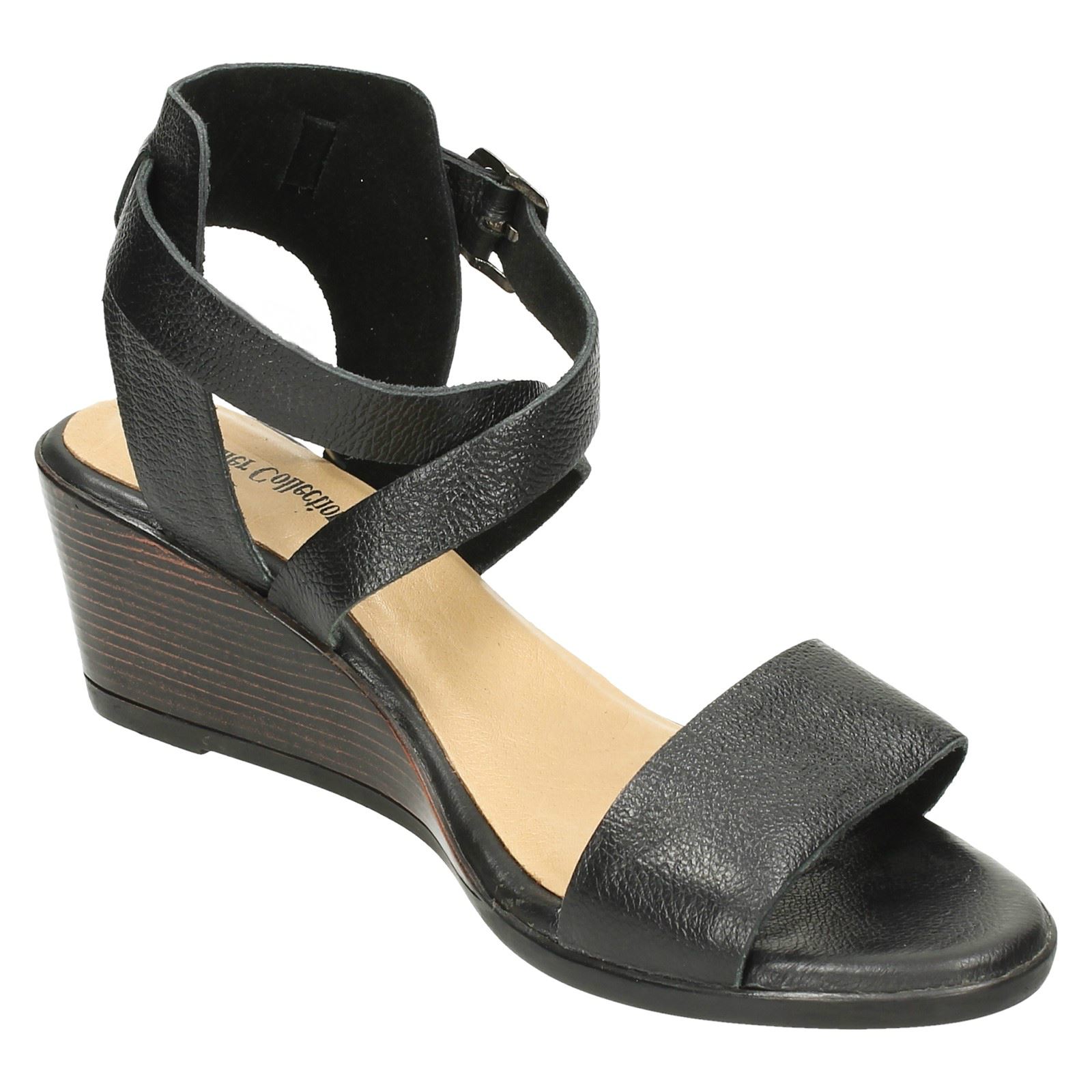 Ladies Leather Collection Buckle Fastened Open Toe Sandals