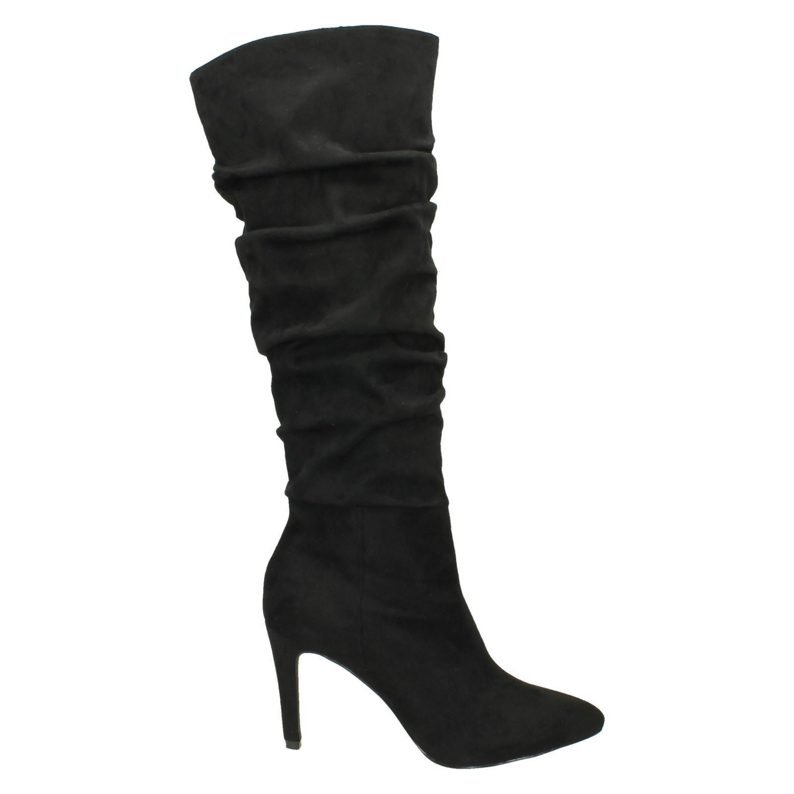 Ladies /'Spot On/' Slouch Leg Knee High Boots