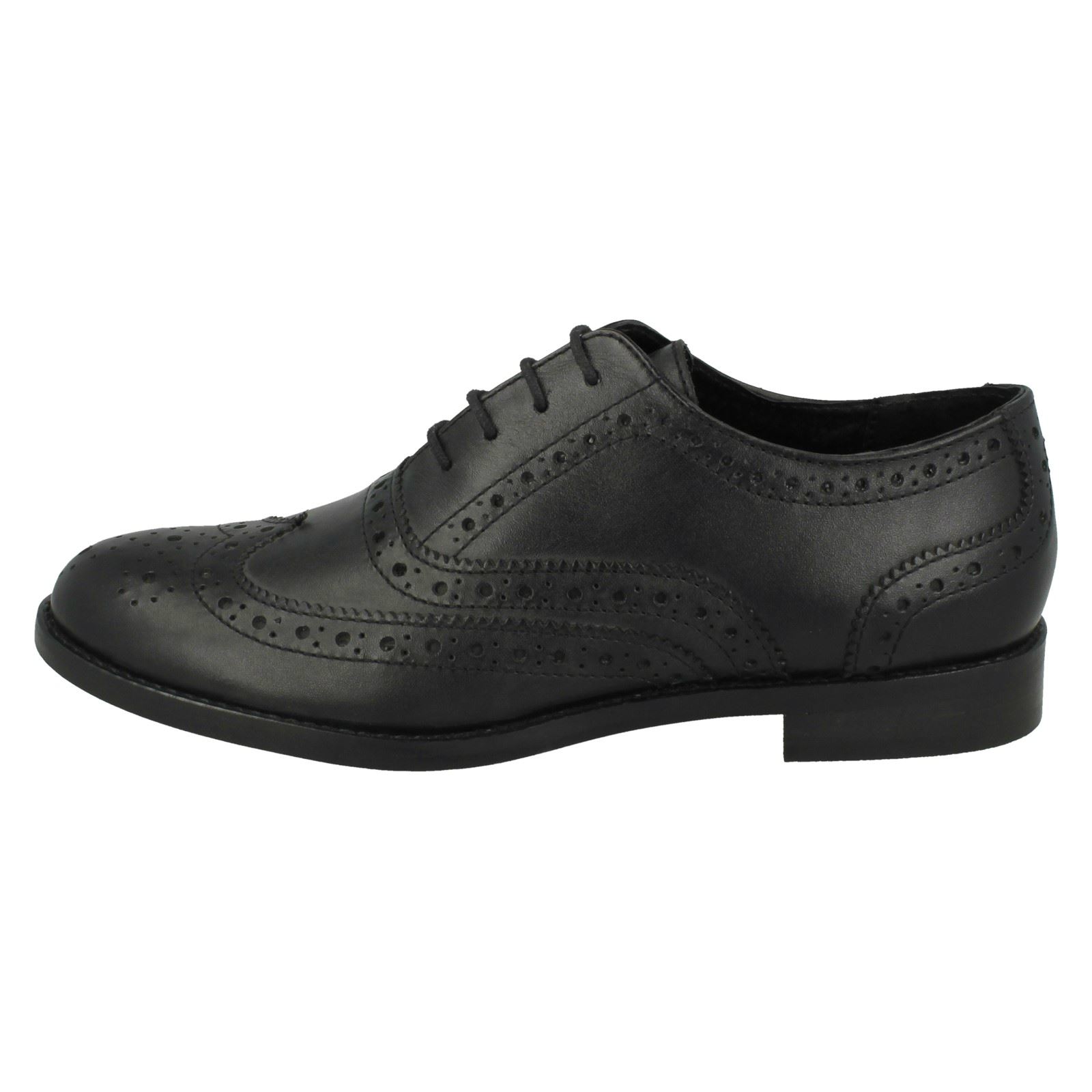 Ladies Leather Collection Low Heel Lace Up /'Brogue/' Shoes
