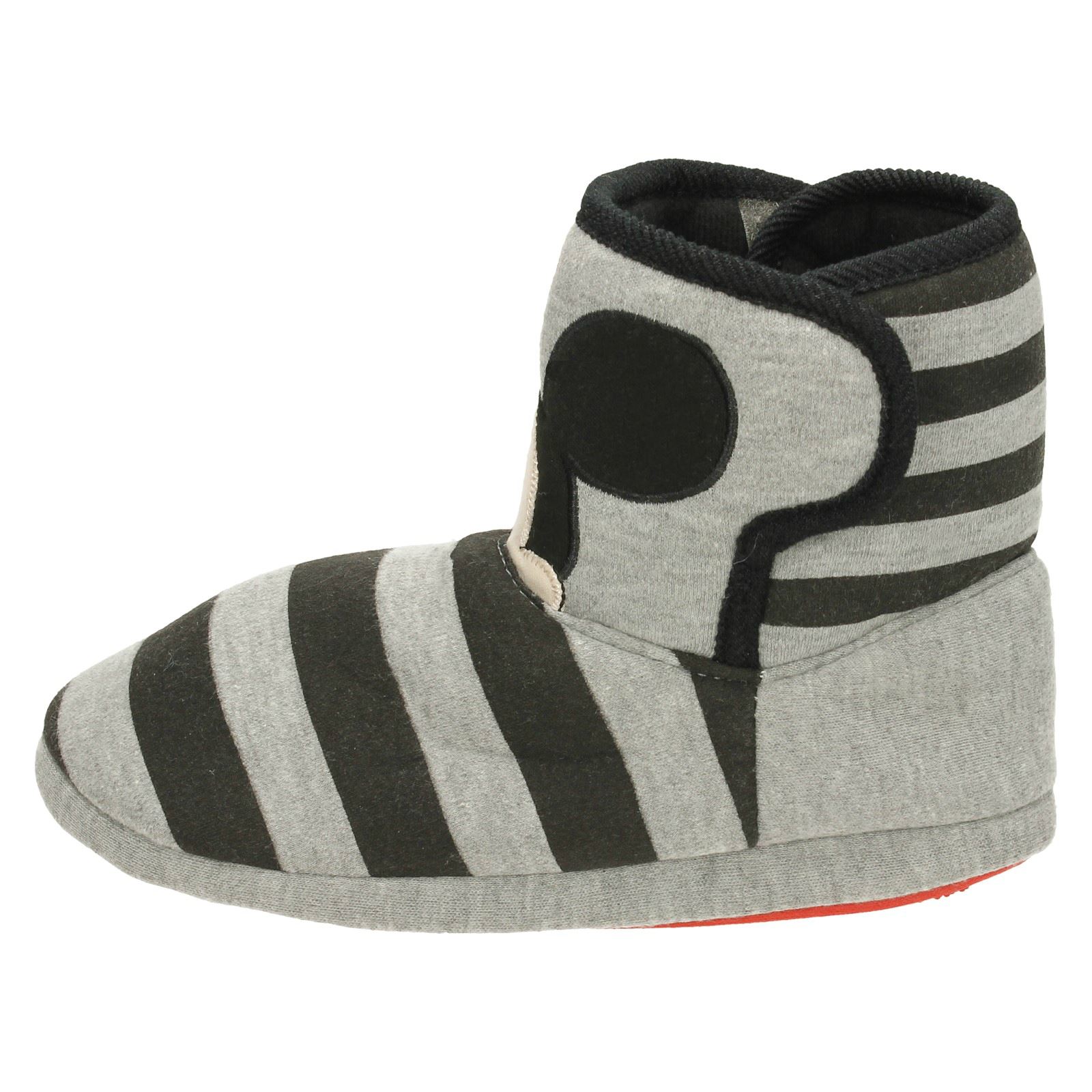 Boys Disney Riptape Fastening Rounded Toe Textile Boot Slippers Mickey Mouse