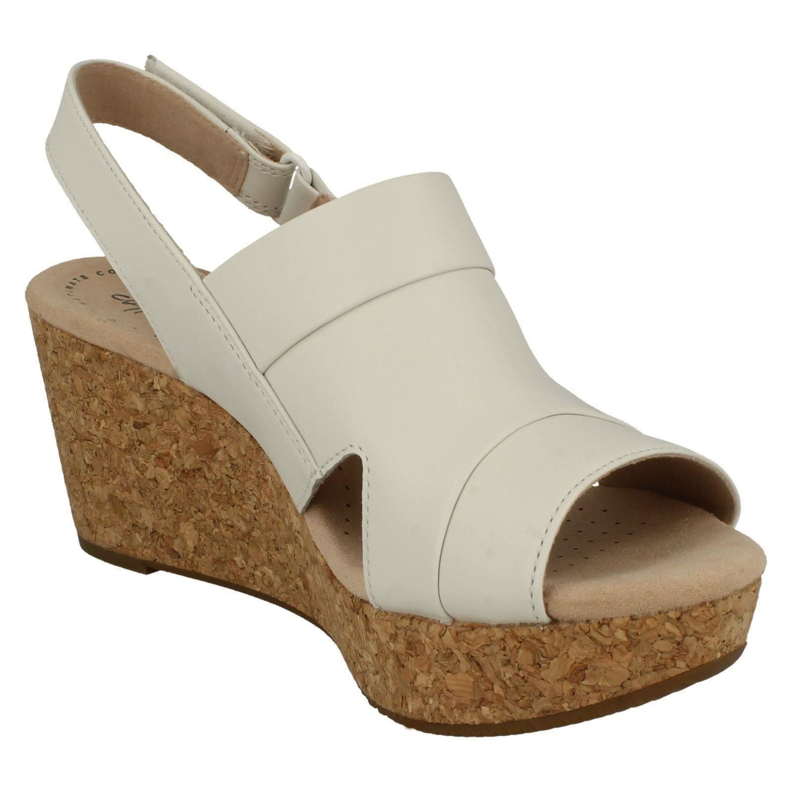 Ladies Clarks Wedge Heeled Sandals Annadel Ivory