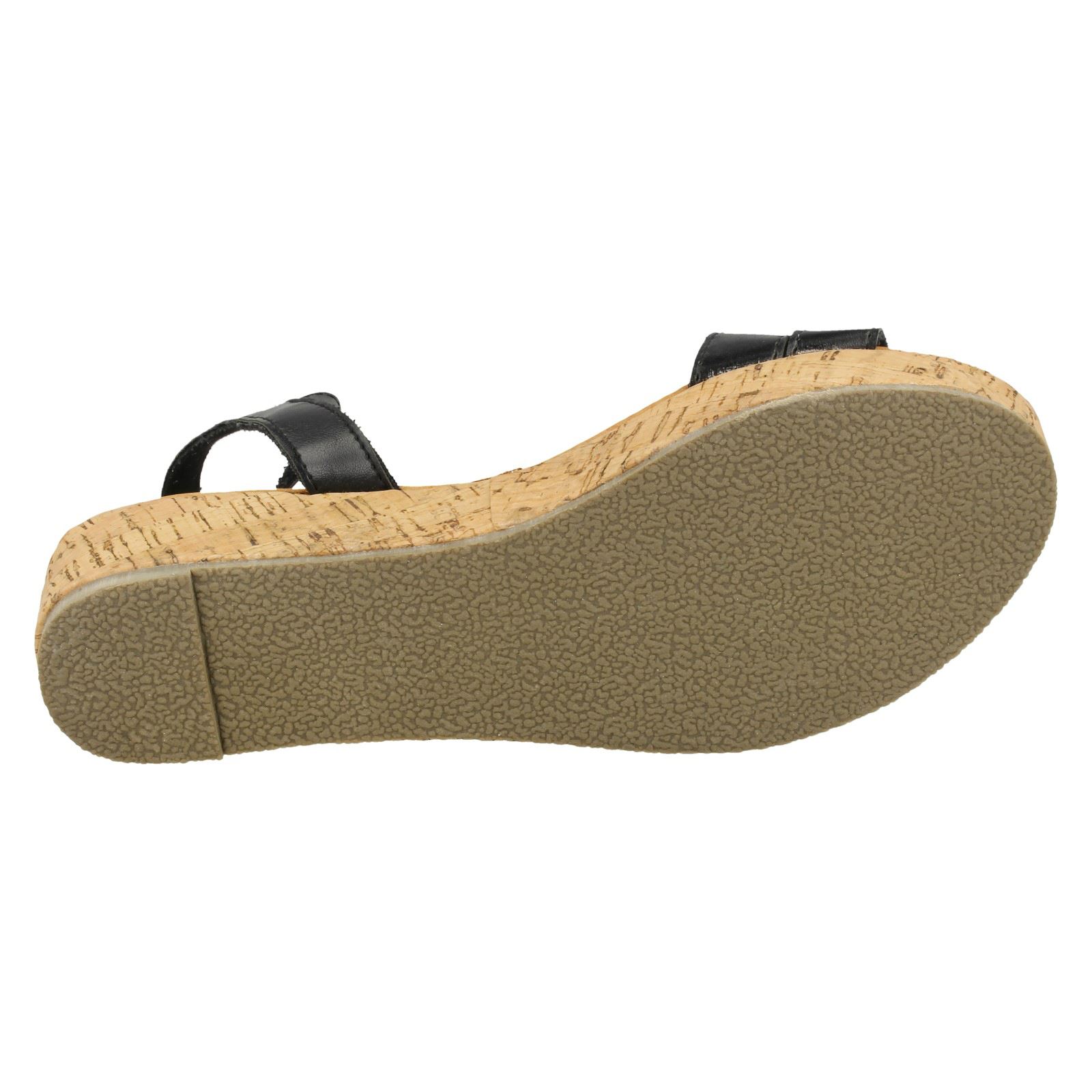 Ladies Spot On Cork Flatform /'Sandal/'