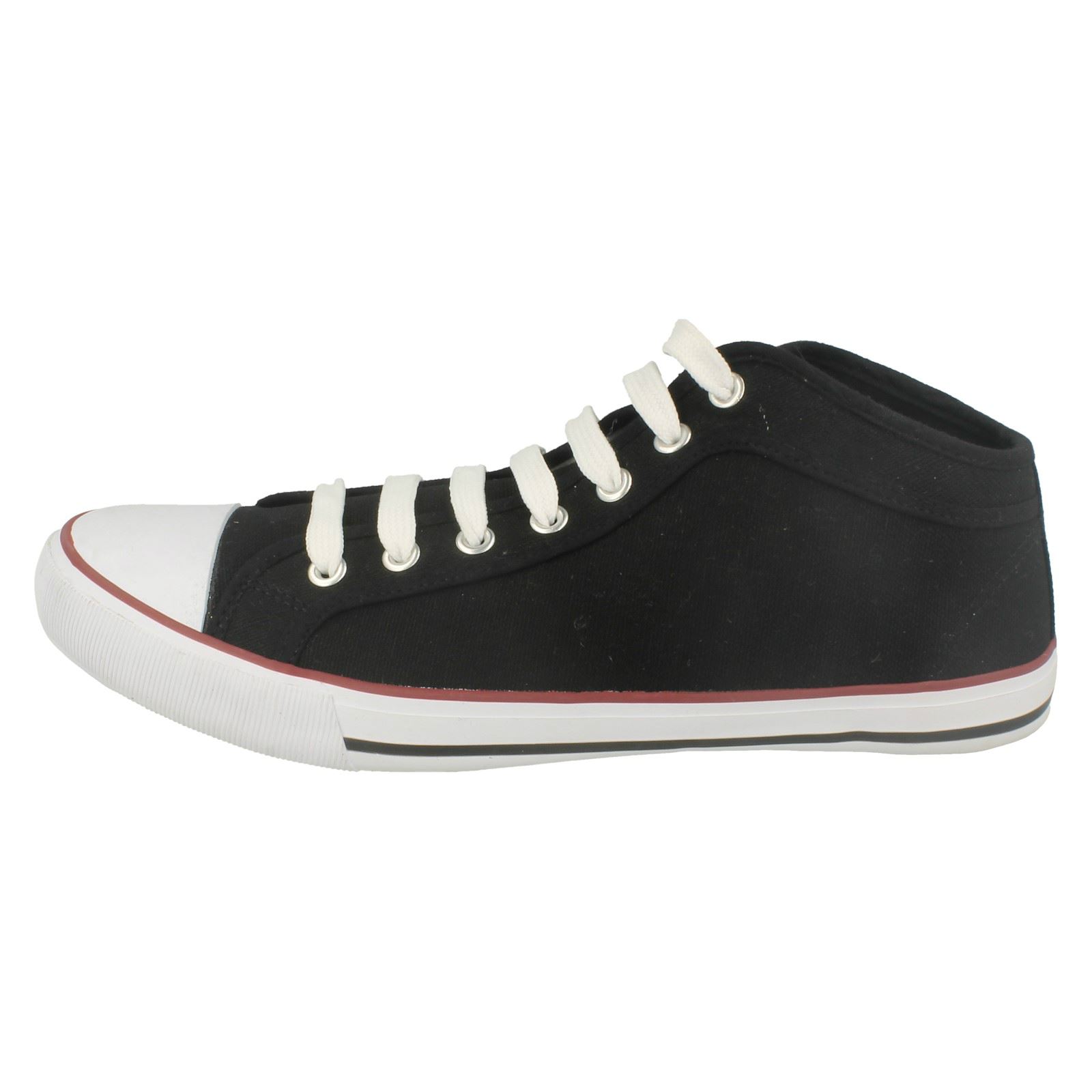 Mens Spot On Flat Lace Up Casual Hi-Top Pumps