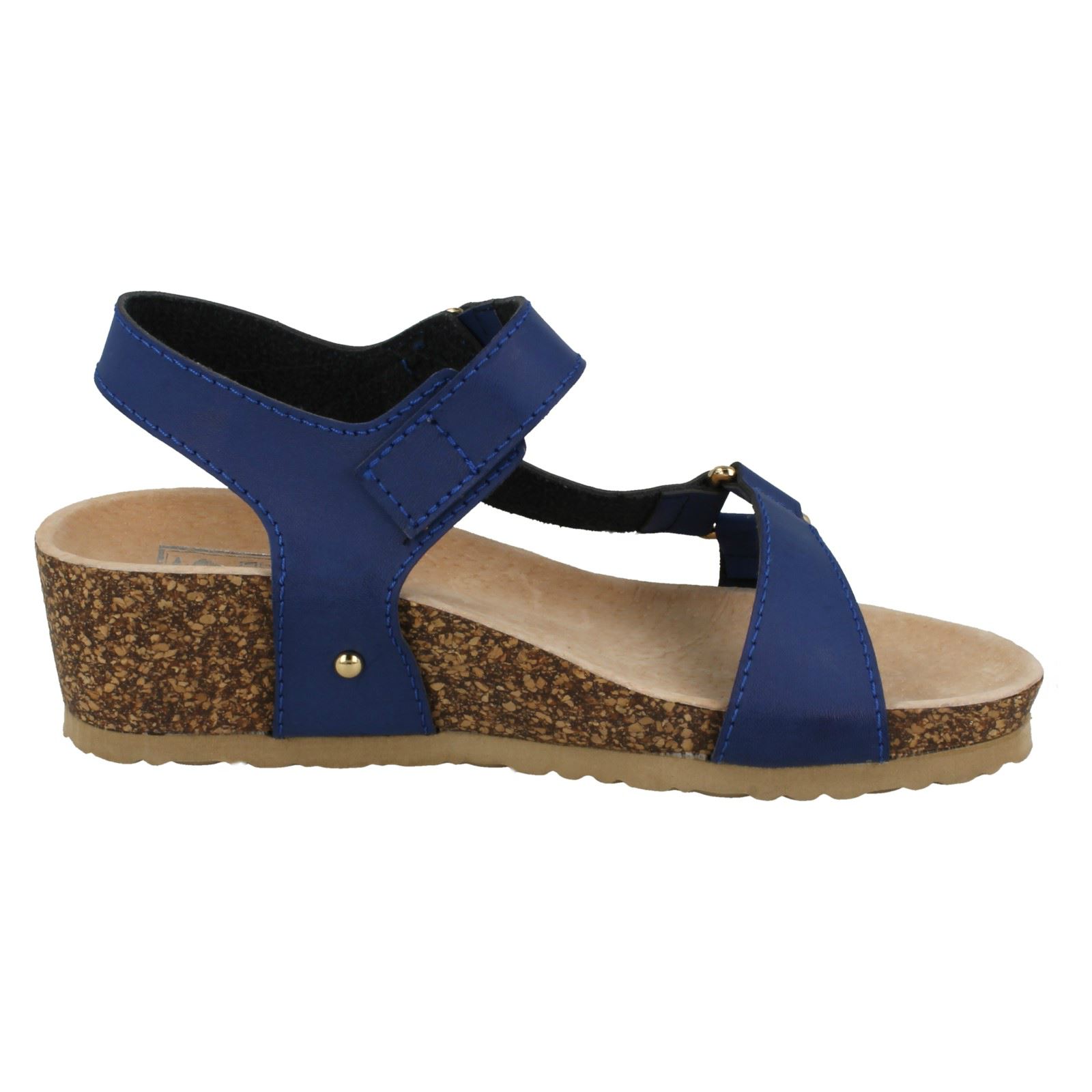 Ladies Down To Earth Mid Wedge /'Ankle Strap Sandals/'