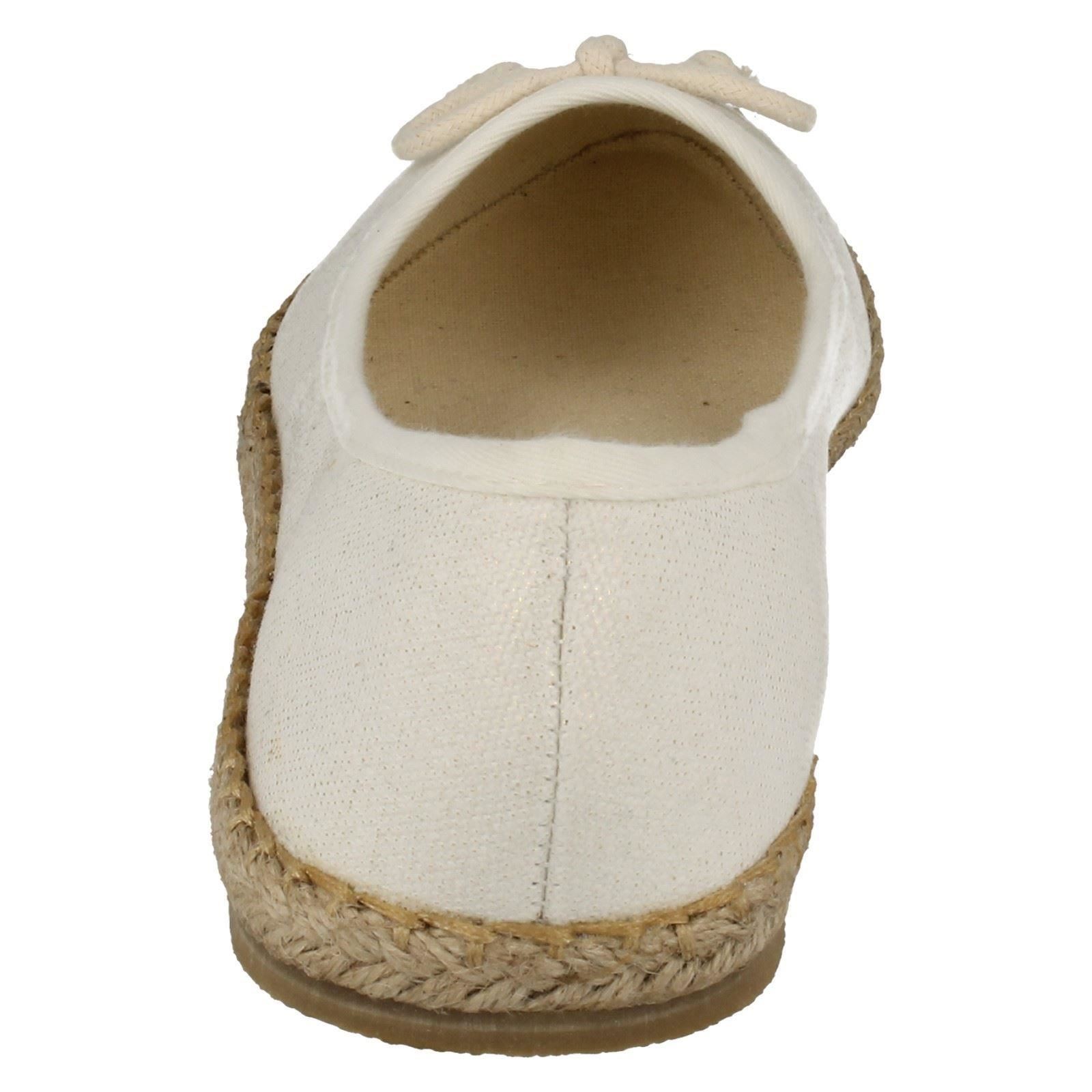 Ladies Spot On Flat Espadrille Ballerina With *Bow Vamp*
