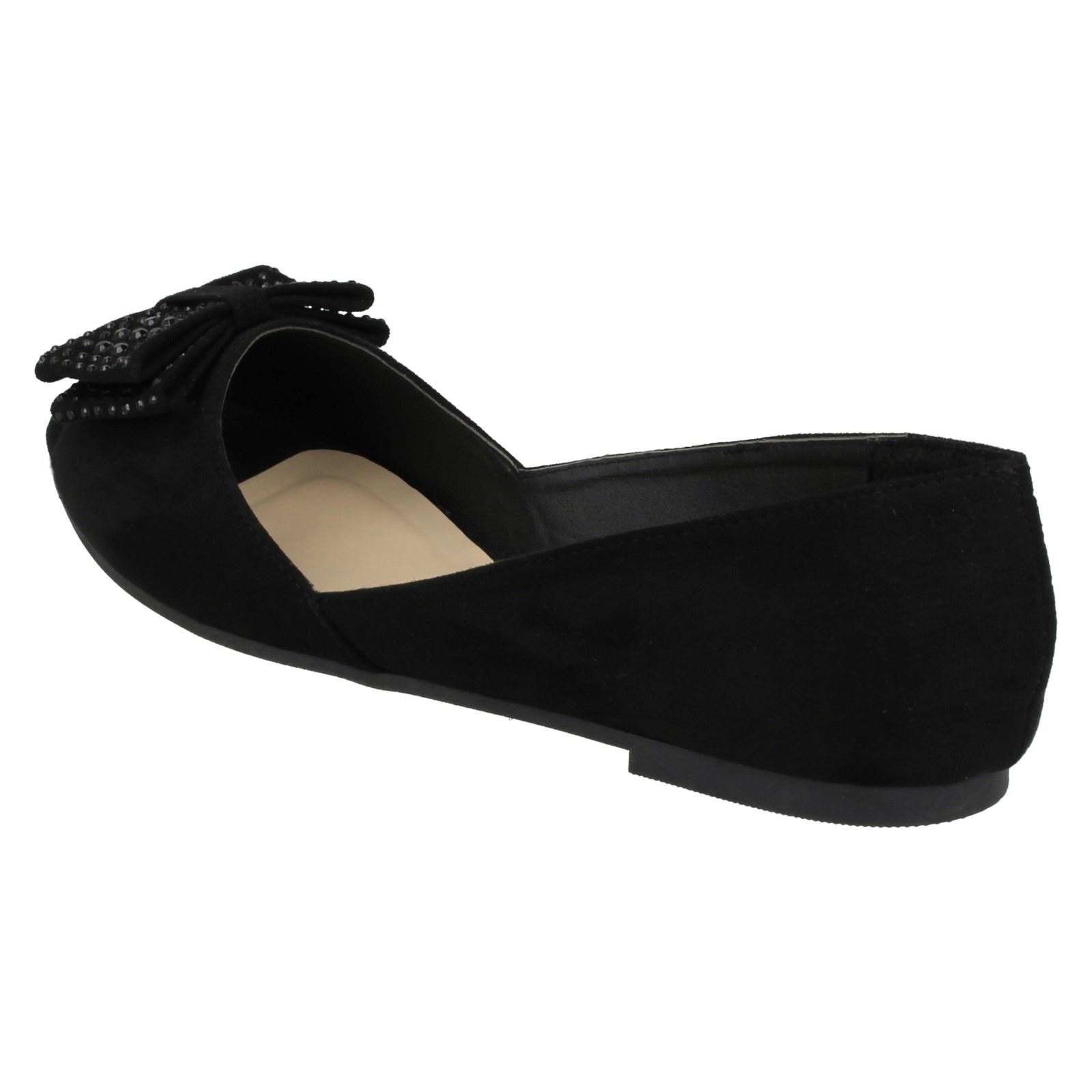 Ladies Spot On Peep Toe *Ballerinas*