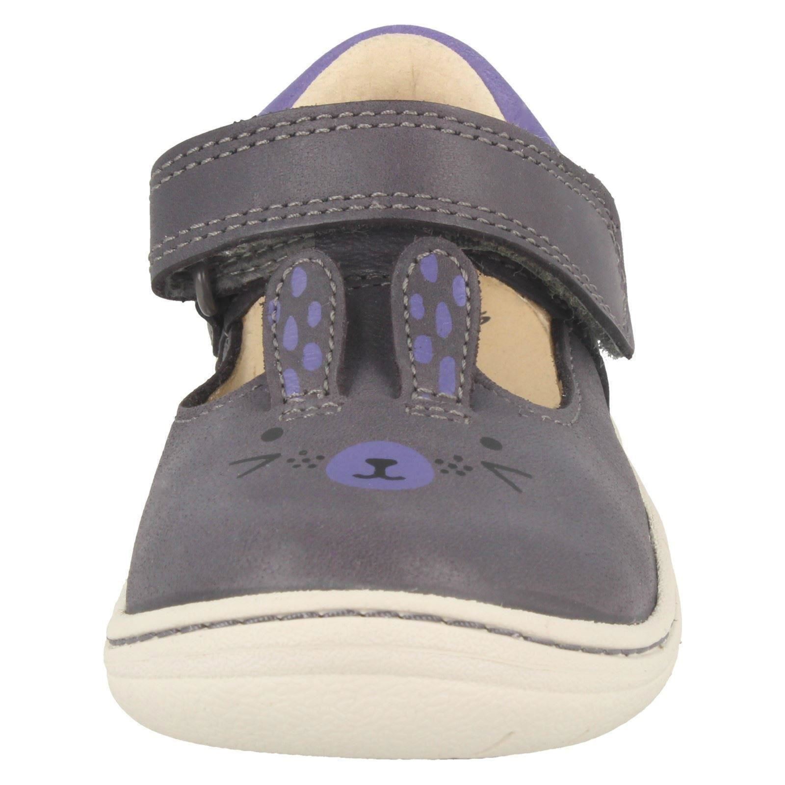 Clarks Zapatos de chicas primera con diseño de conejo-Amelio Glo