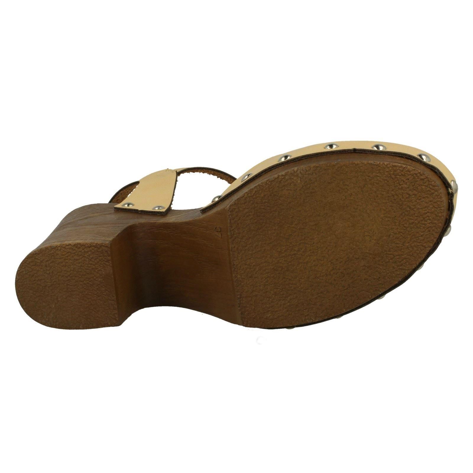 * Señoras punto En Madera Zueco Sandalias De Espalda Abierta