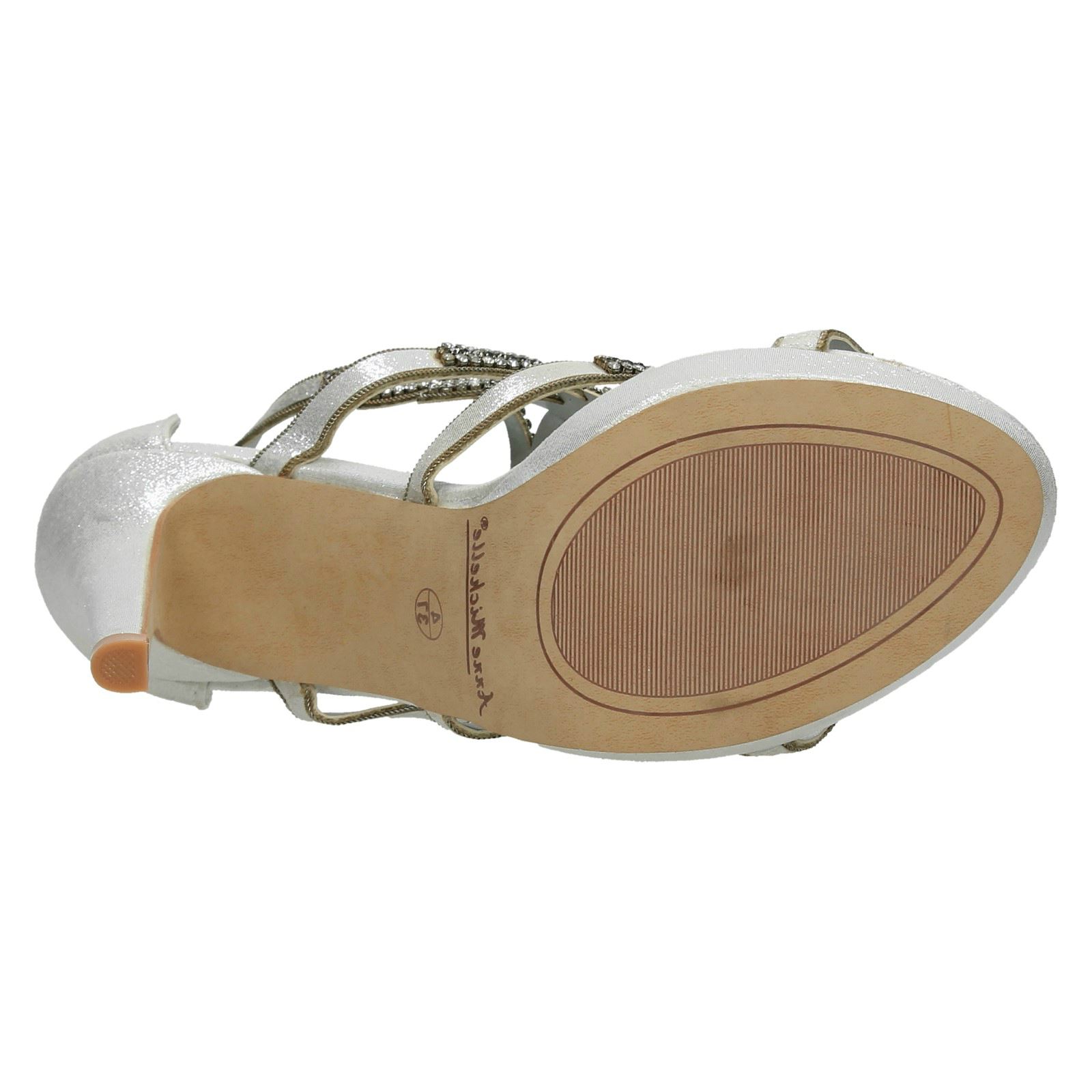 Ladies Anne Michelle Diamante Trim Party Heels