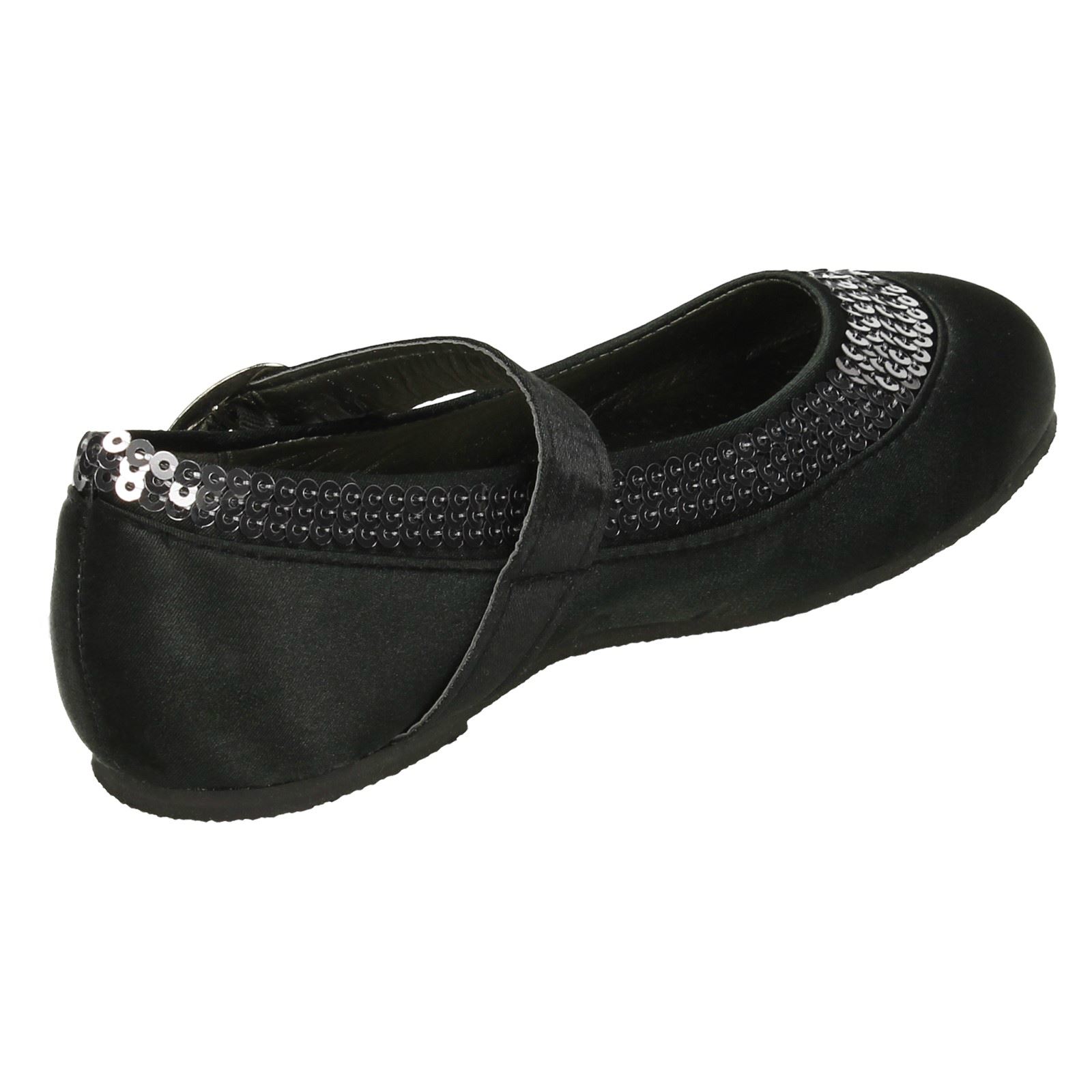 Spot On Girls Flat Ballerina Sequin Detail