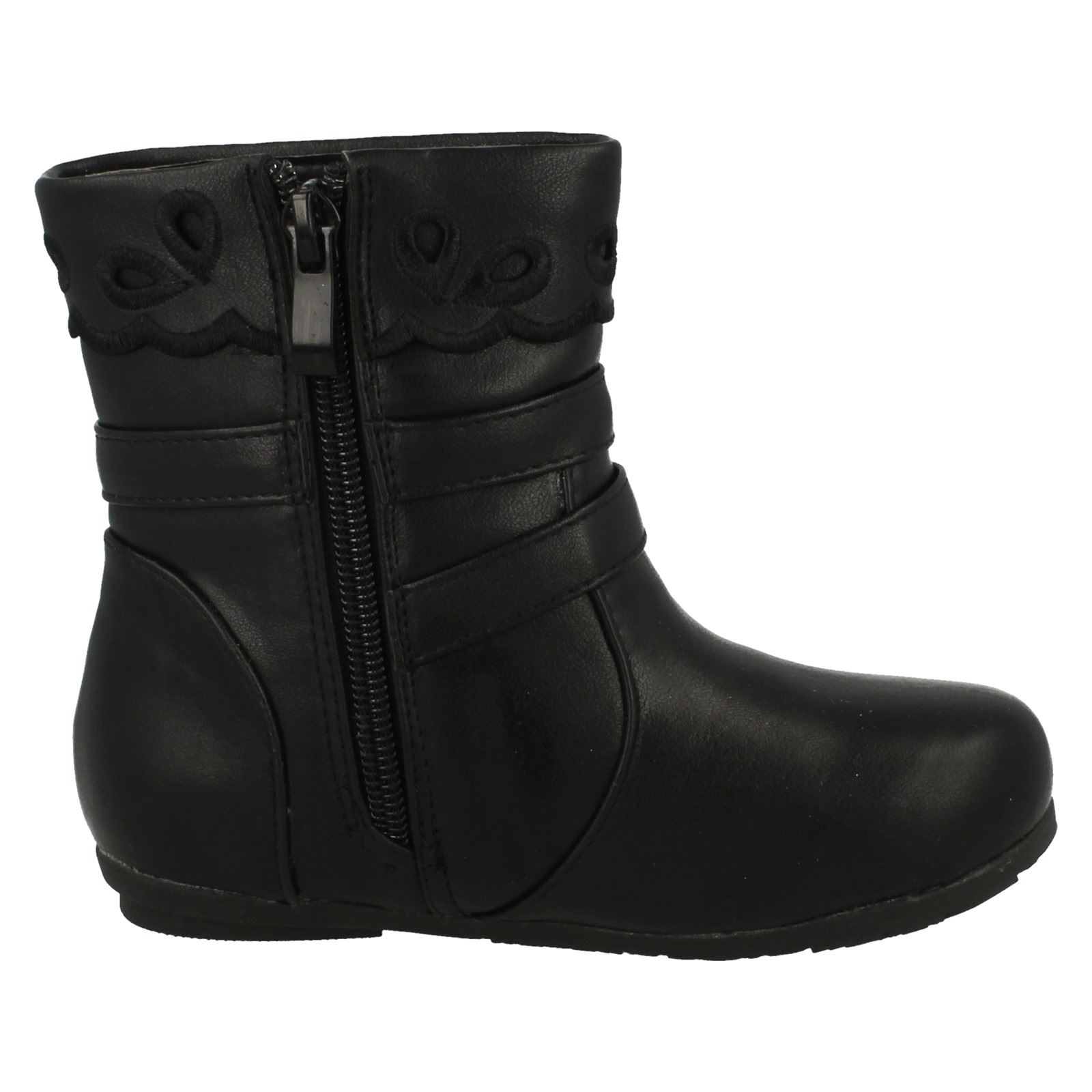 Girls Spot On Ankle Boots with Buckle Detail