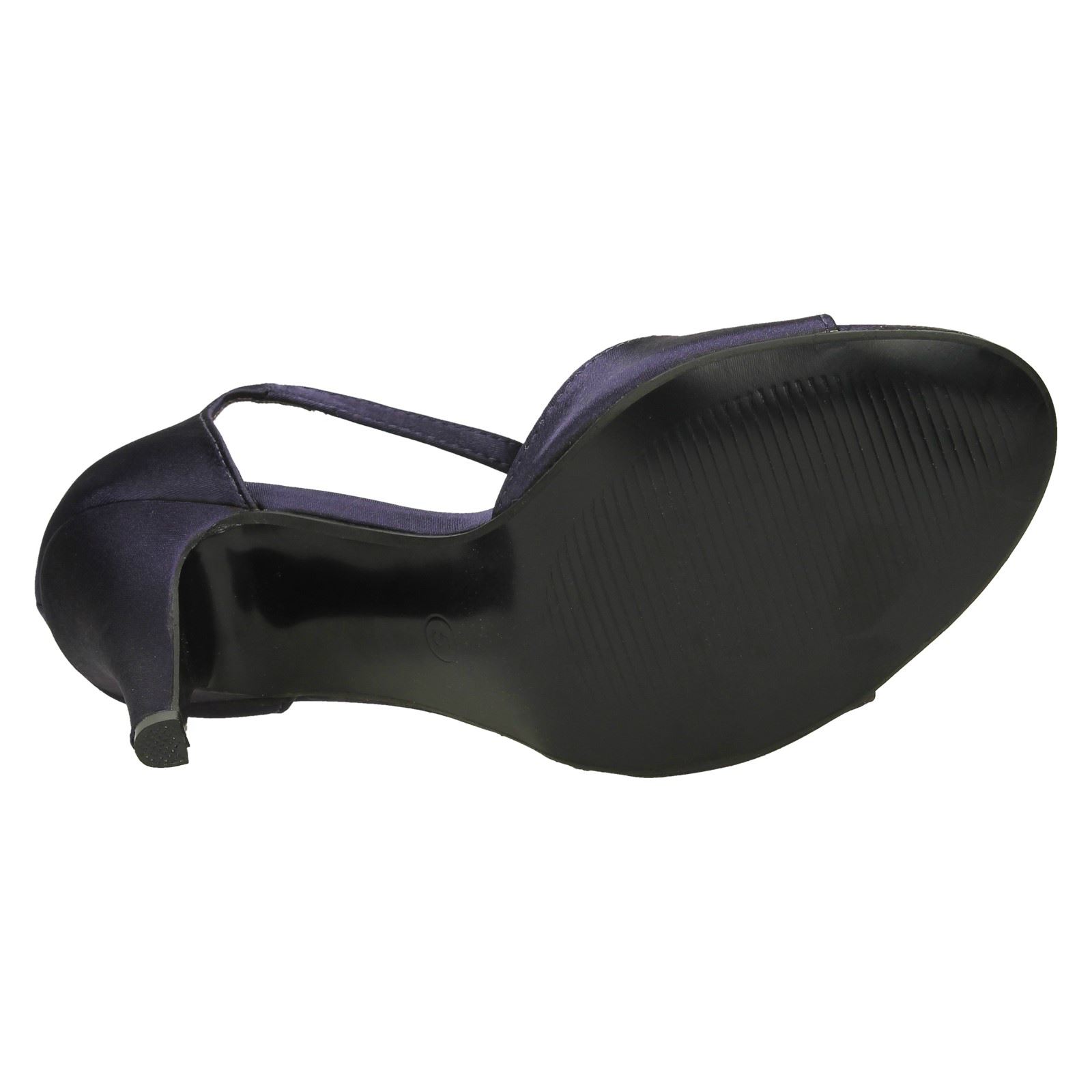 Spot On Ladies High Heeled Ankle Strap Sandal