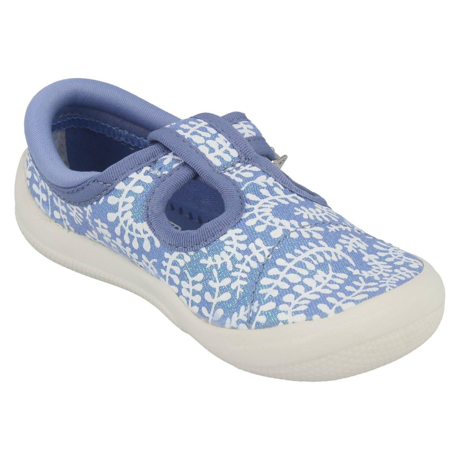 Girls Clarks Machine Washable T-Bar Doodles Briley Bow
