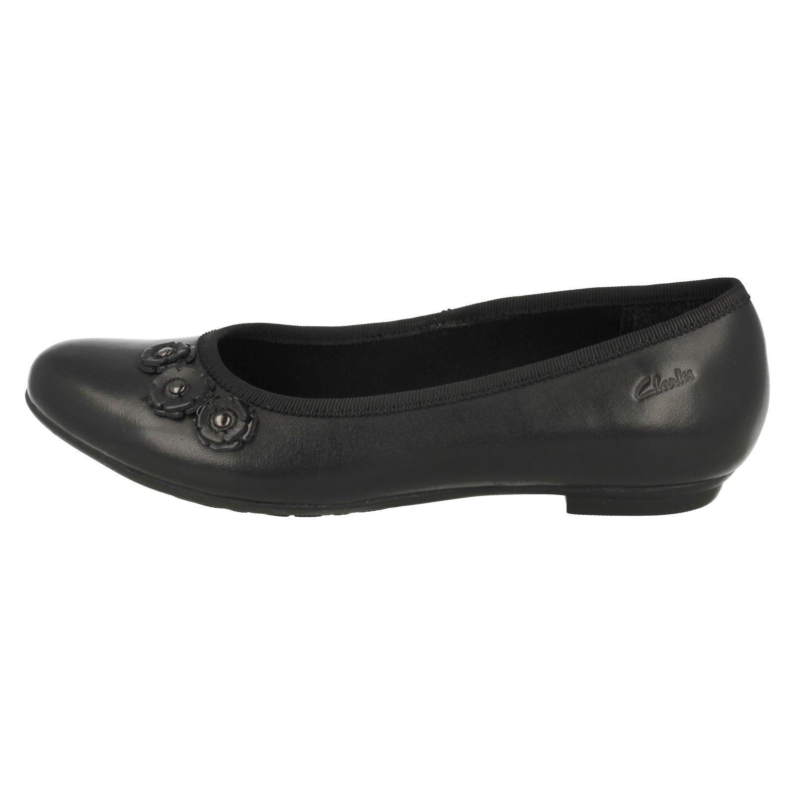 Junior Girls Clarks Slip On Ballerina Style School Shoes Abitha Joy
