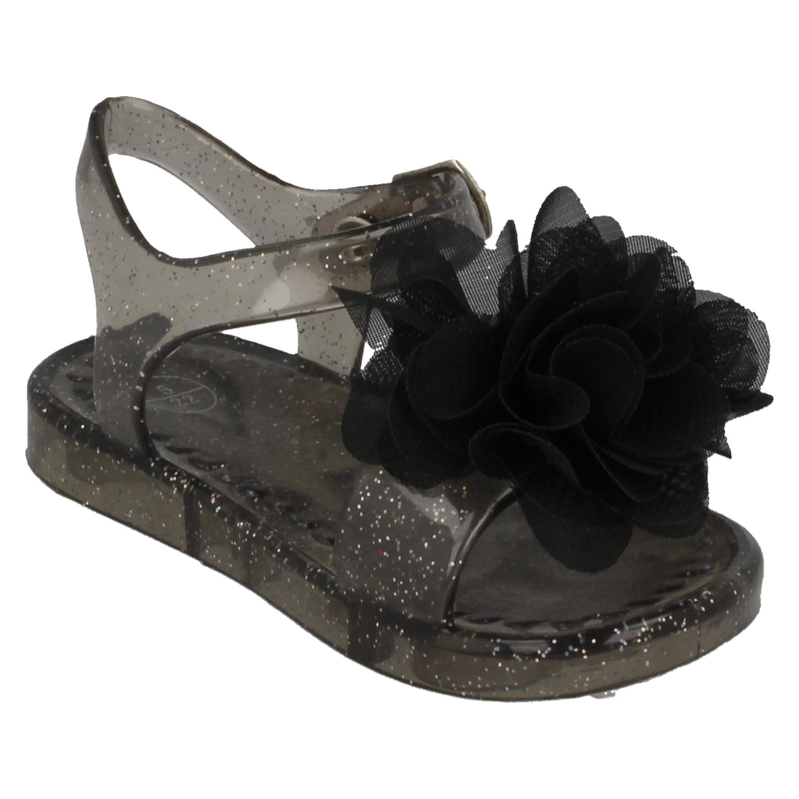 Girls Spot On Jelly Flower Trim Mule
