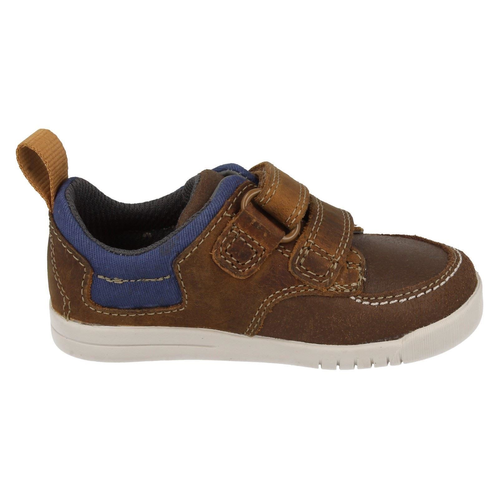 Infant Boys Clarks Lightweight Hook /& Loop Leather First Casual Shoes Crazy Jay