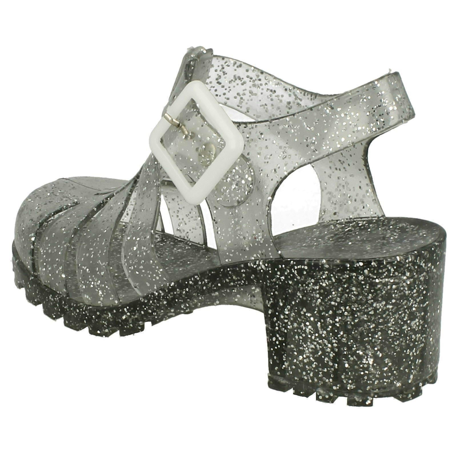 Girls Spot On Synthetic Glitter Jelly Shoes