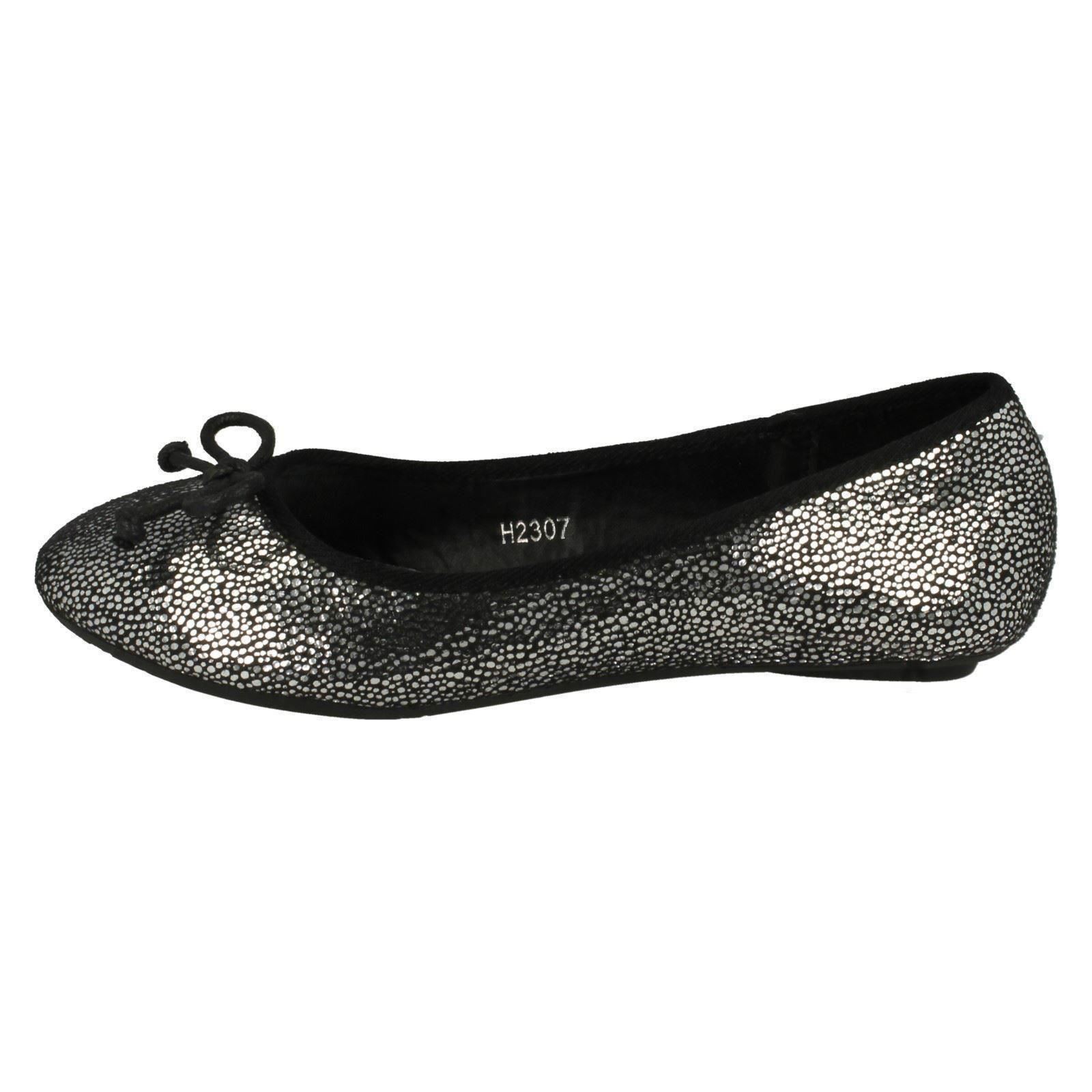 Girls Spot On Ballerina Bow Detail Flat /'Shoes/'