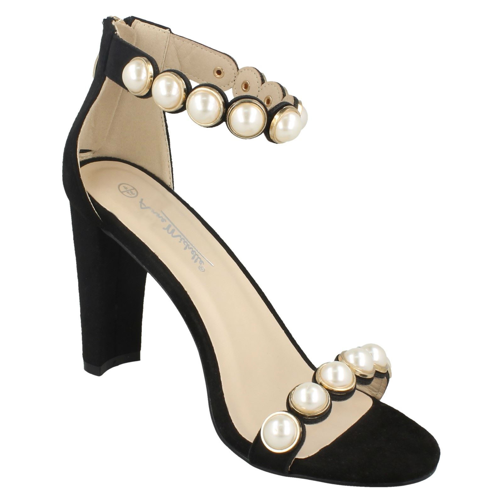 Anne Michelle Ladies Pearl Trim Mule Sandals