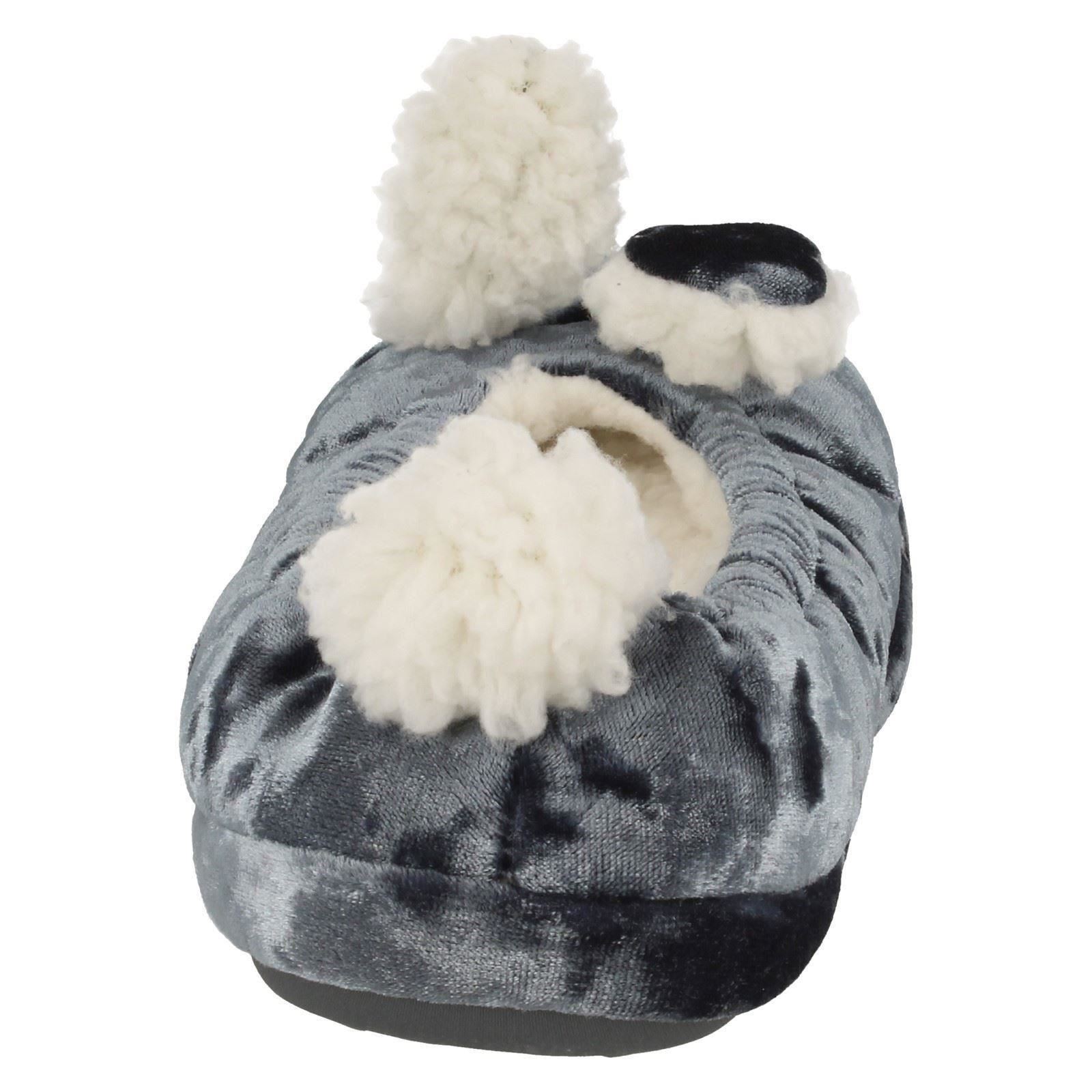 Junior Filles Clarks Rabbit design Slip On Textile Chaussons jolie Orteils