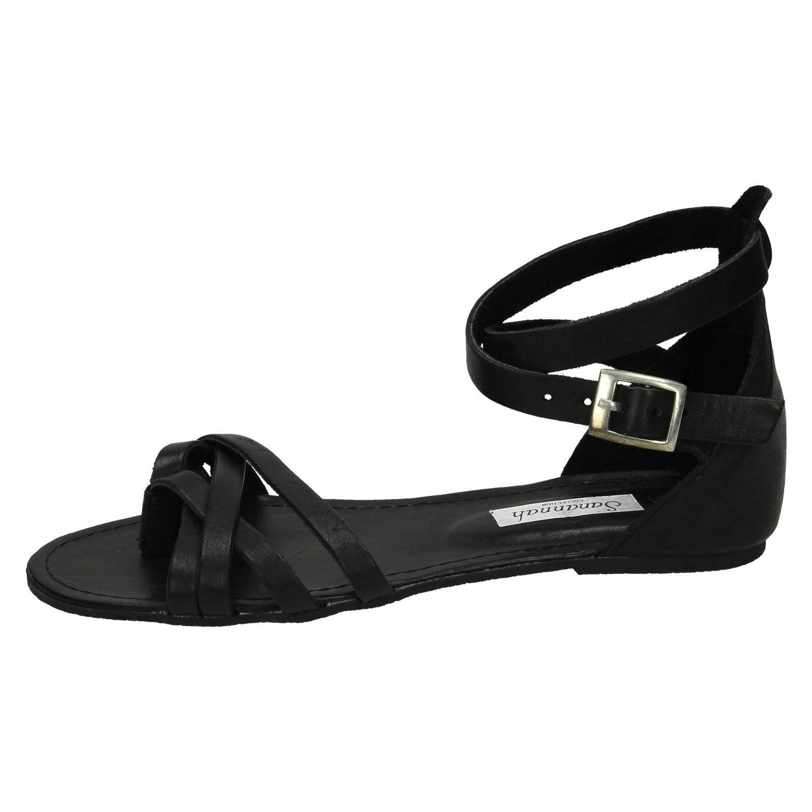 Ladies Savannah Flat Leather Toepost /'Sandals/'