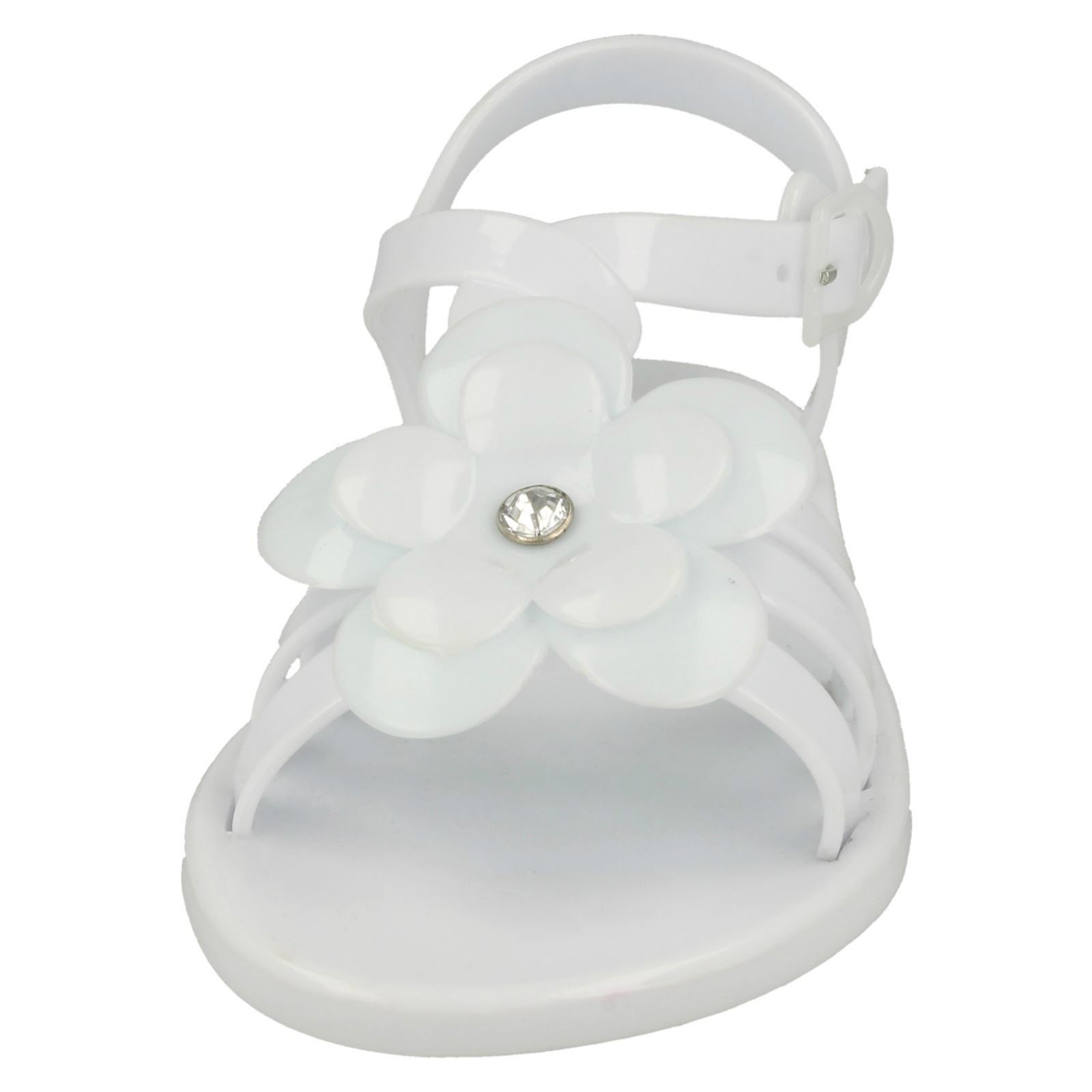Girls Spot On Flat Strappy T Bar Flower Trim /'Sandal/'