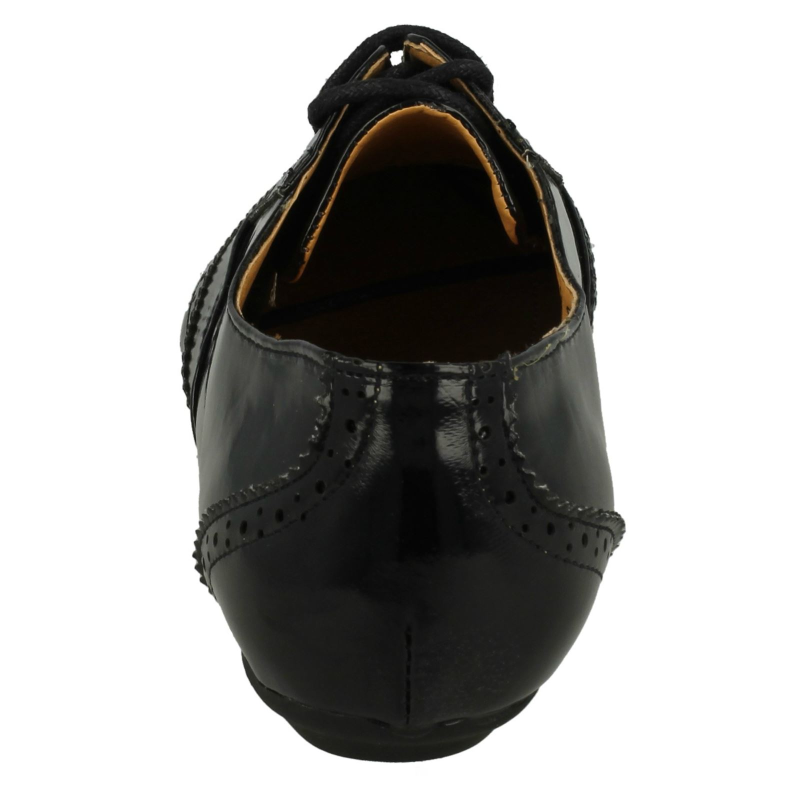 Spot On Ladies Flat Lace Up Brogue Shoes