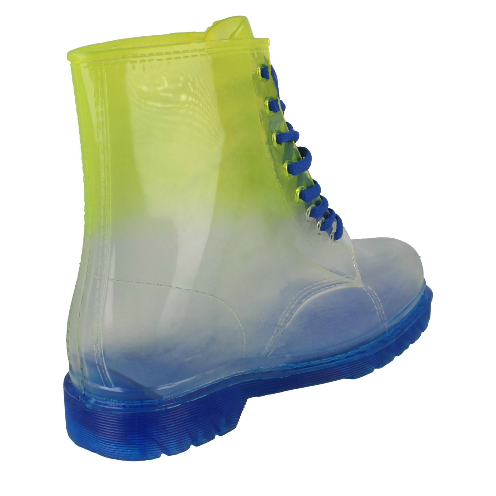 Ladies Spot On Gradiant Transparent Welly Boot
