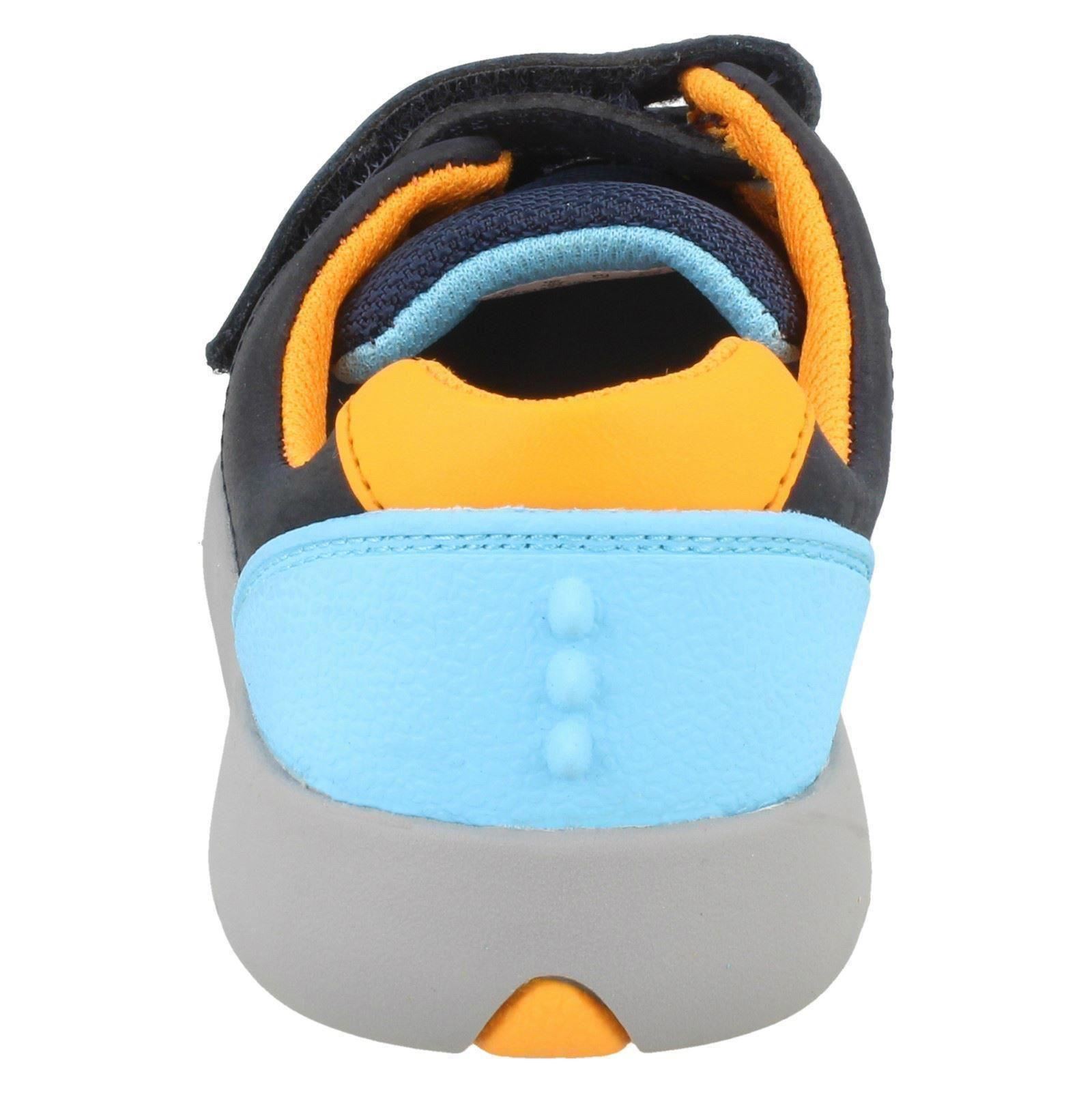 Boys Clarks Leather Hook /& Loop Shoes *Rex Quest K*