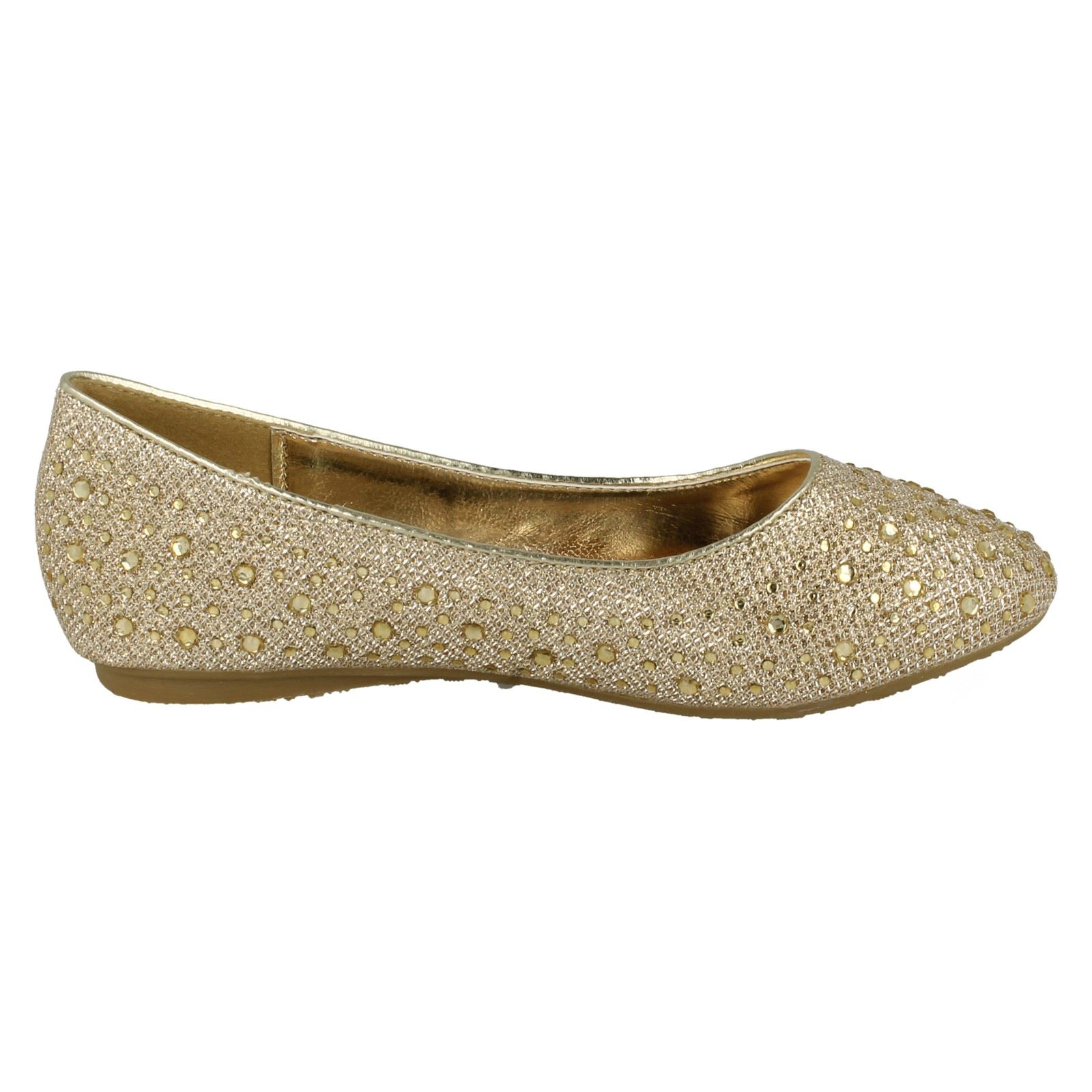 Girls Spot On Studded Detail Ballerina /'Flats/'