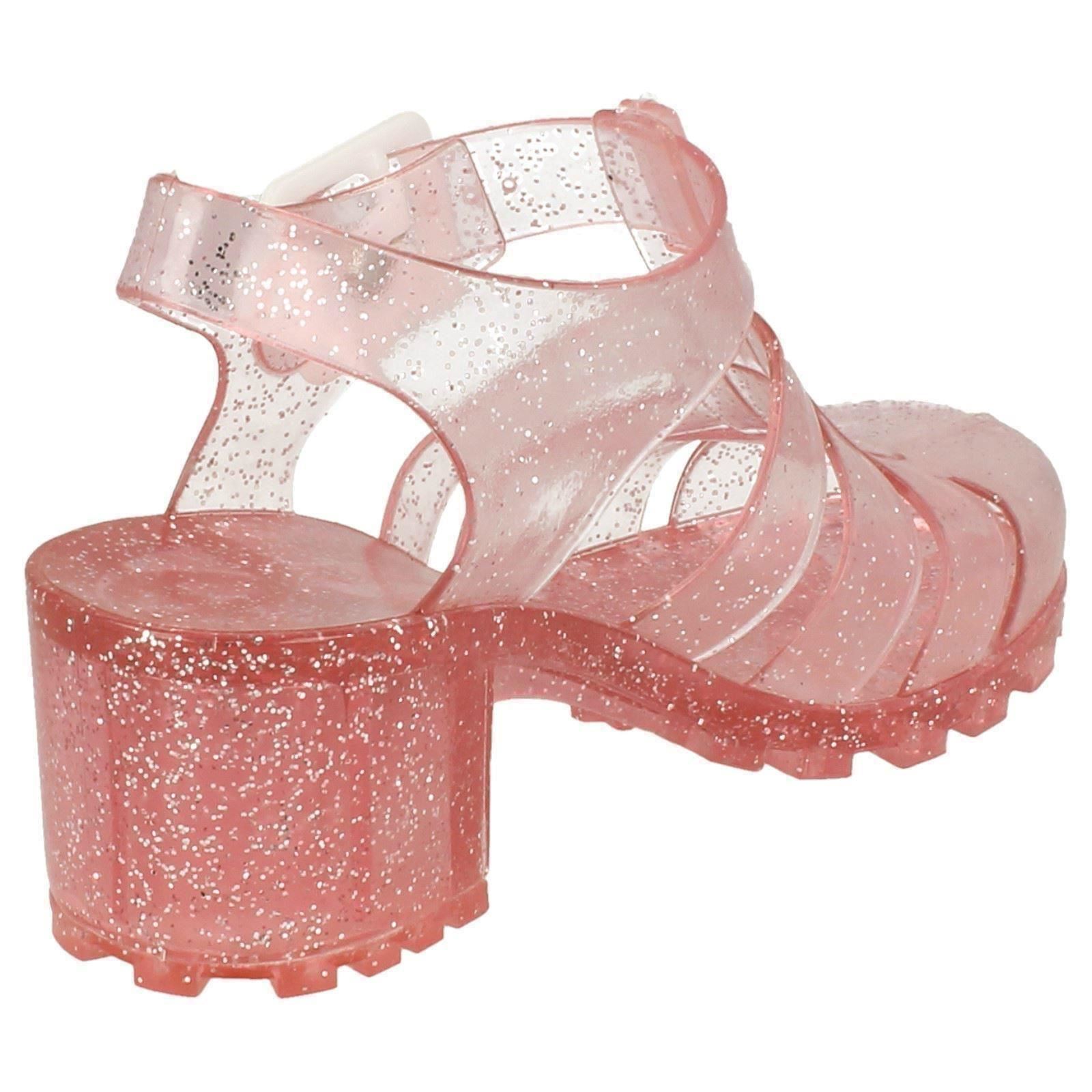 Girls Spot On Synthetic Glitter Jelly Shoes