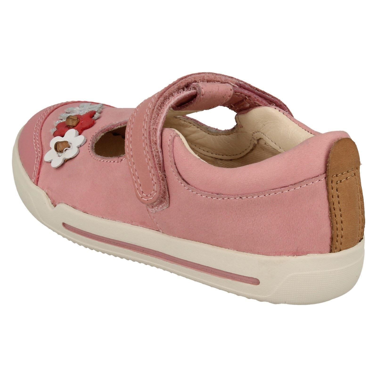 Girls Clarks Casual T-Bar Shoes Mini Blossom